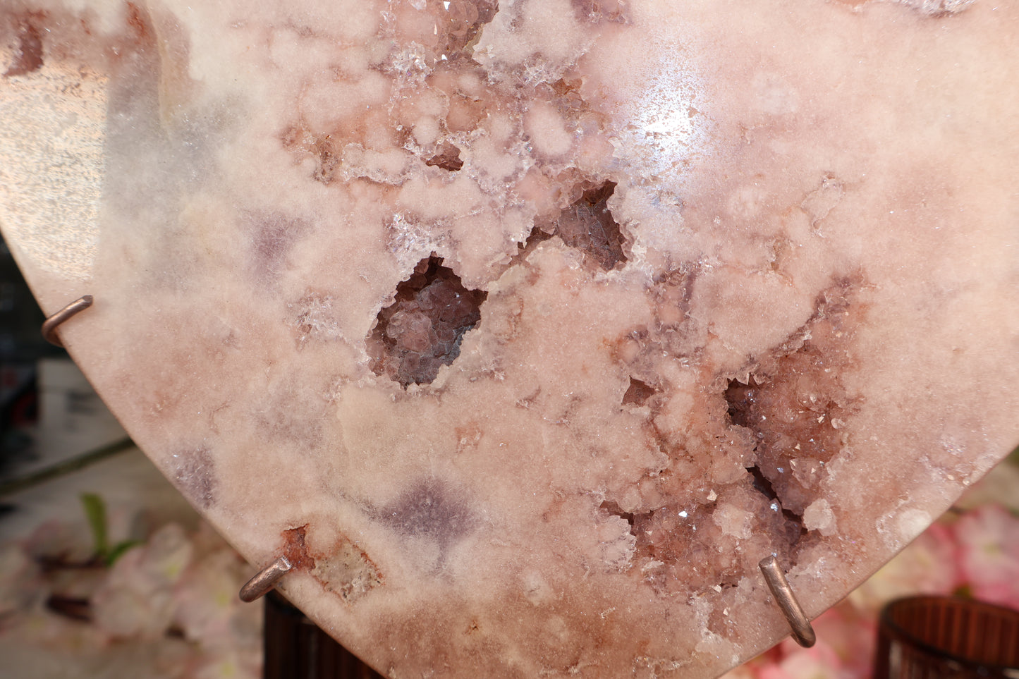 XXL Pink Amethyst Herz auf Ständer | PAH15