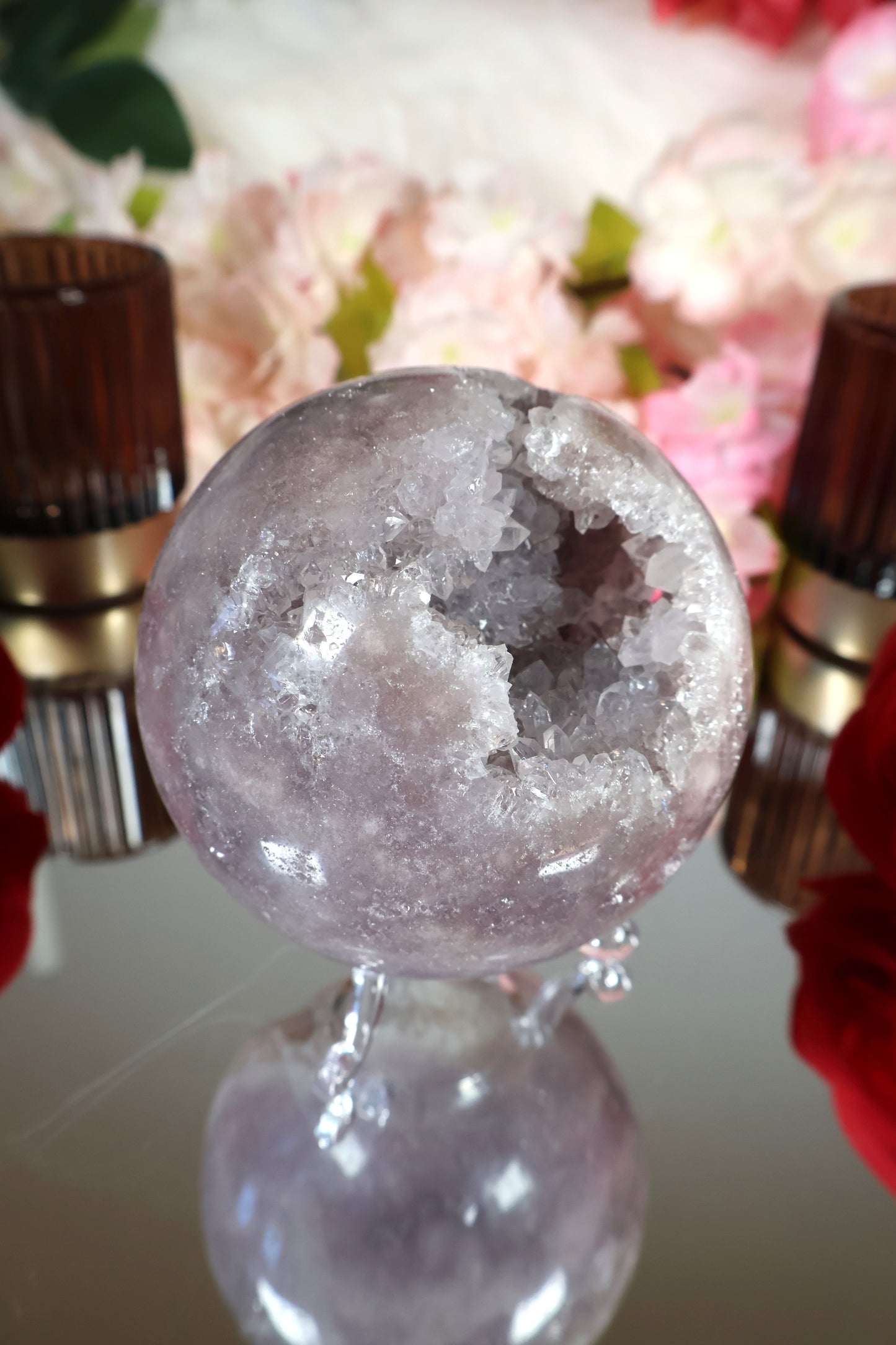 Pink Amethyst Kugel druzy | PAK14