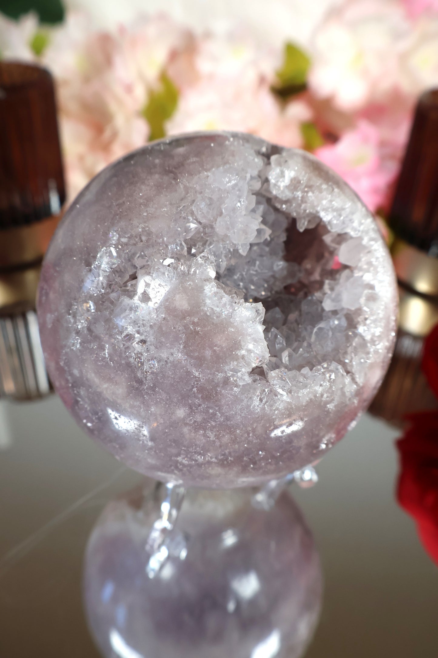 Pink Amethyst Kugel druzy | PAK14