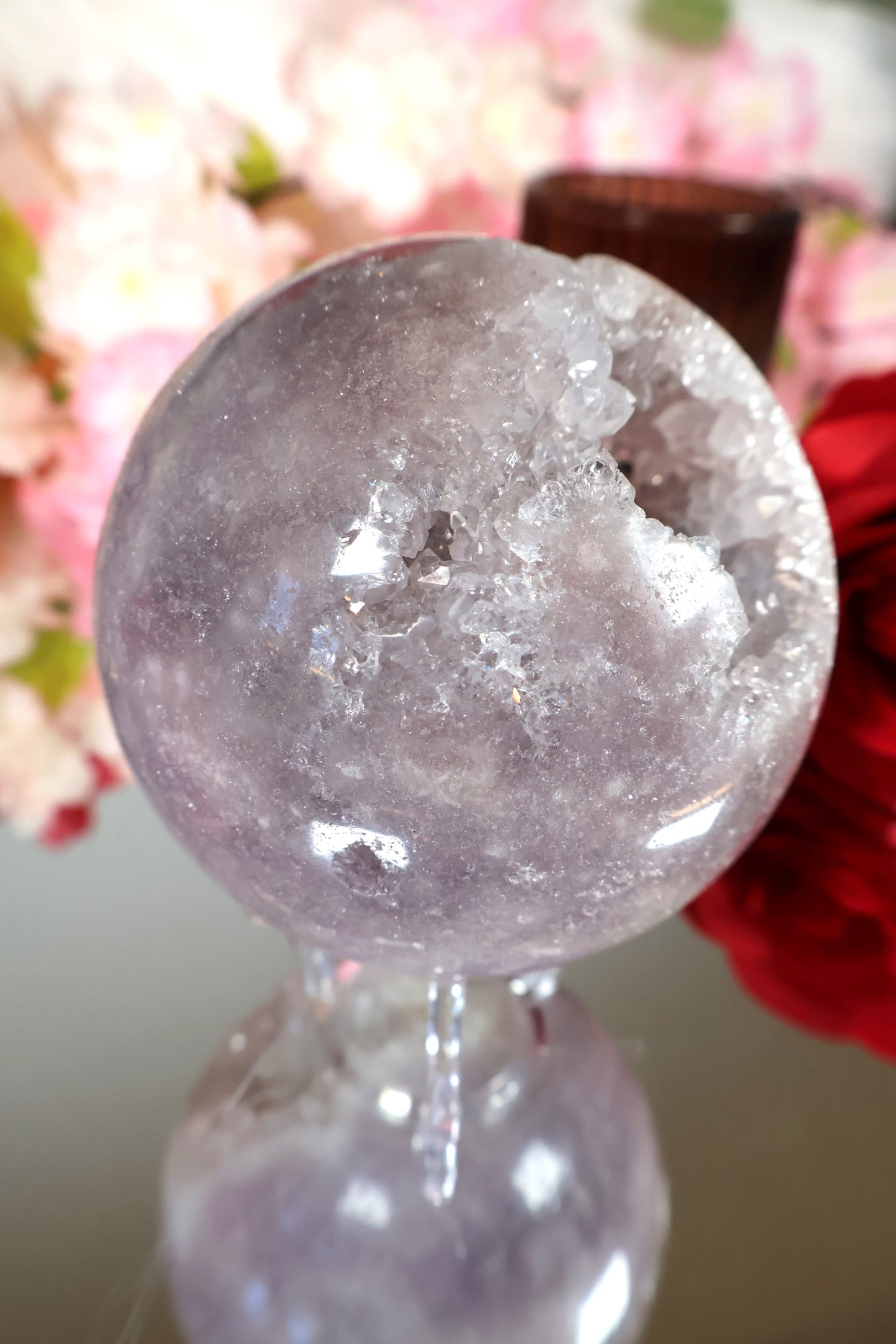 Pink Amethyst Kugel druzy | PAK14