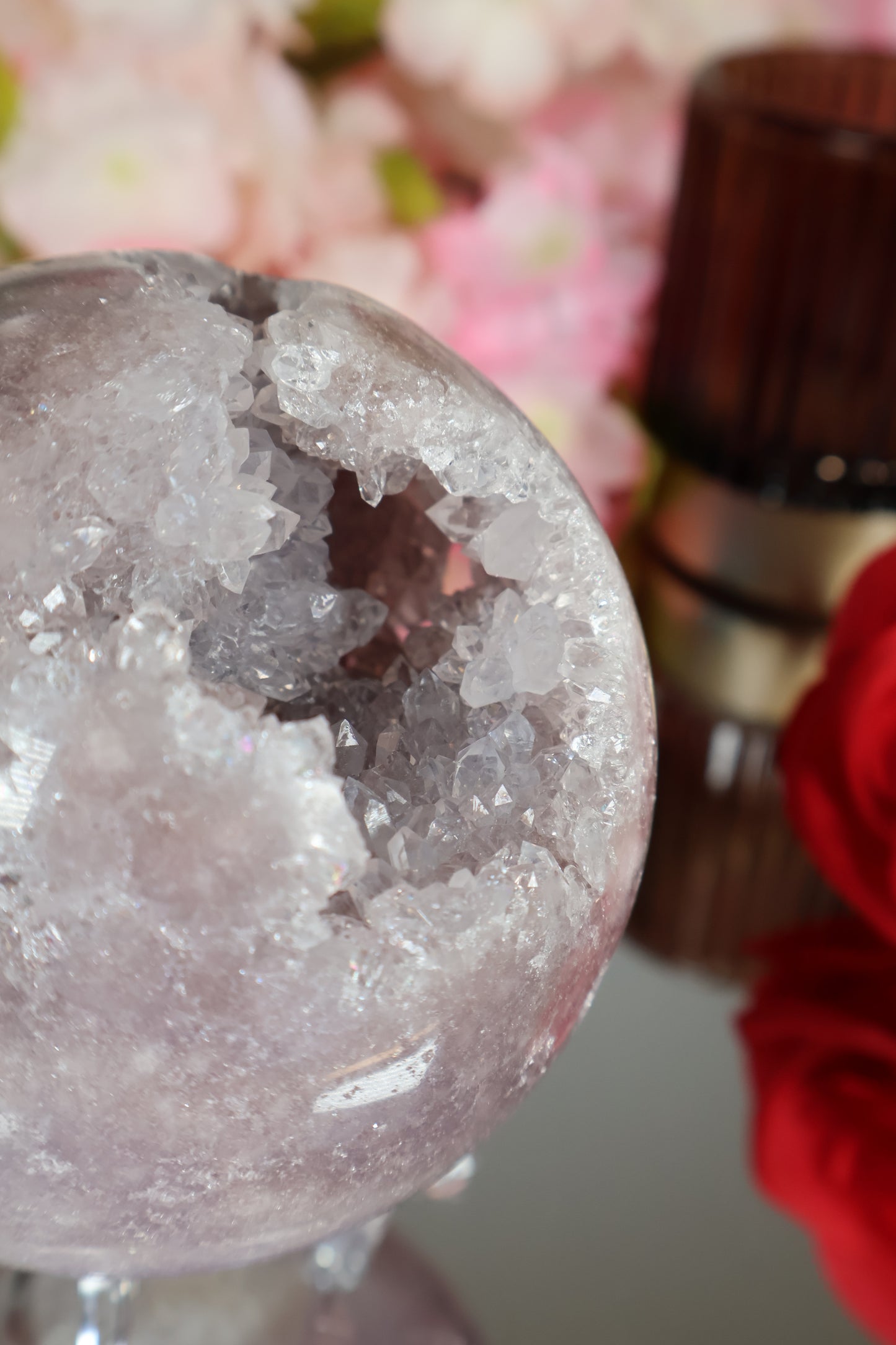 Pink Amethyst Kugel druzy | PAK14