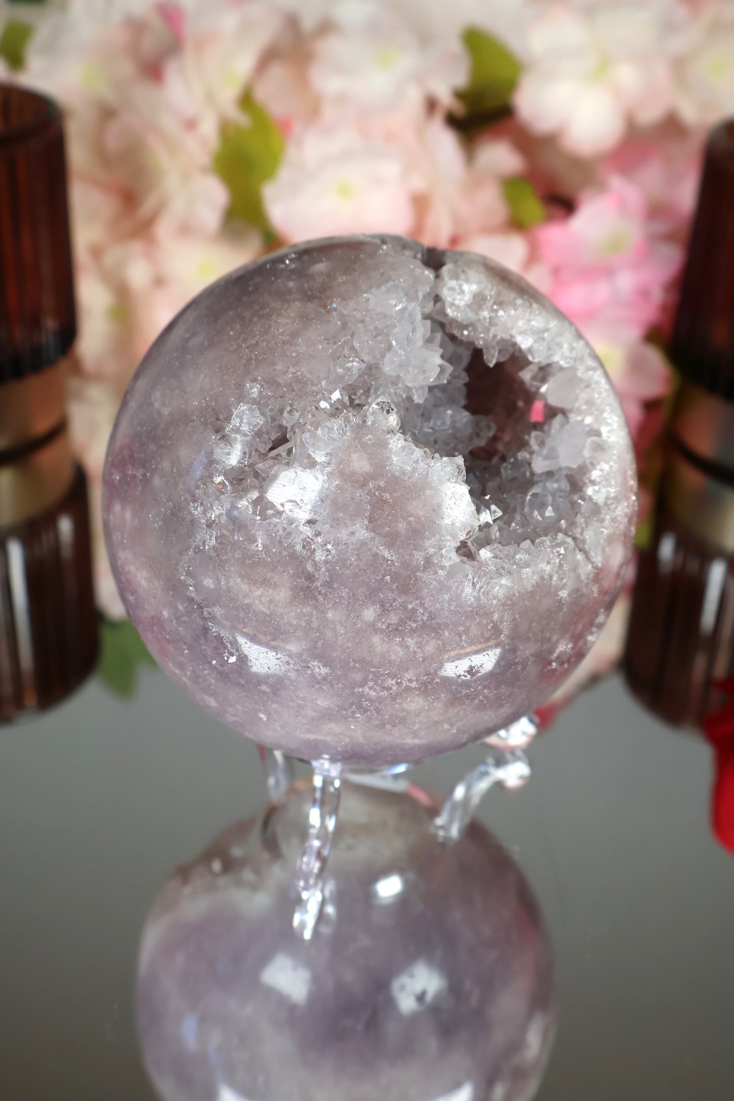 Pink Amethyst Kugel druzy | PAK14