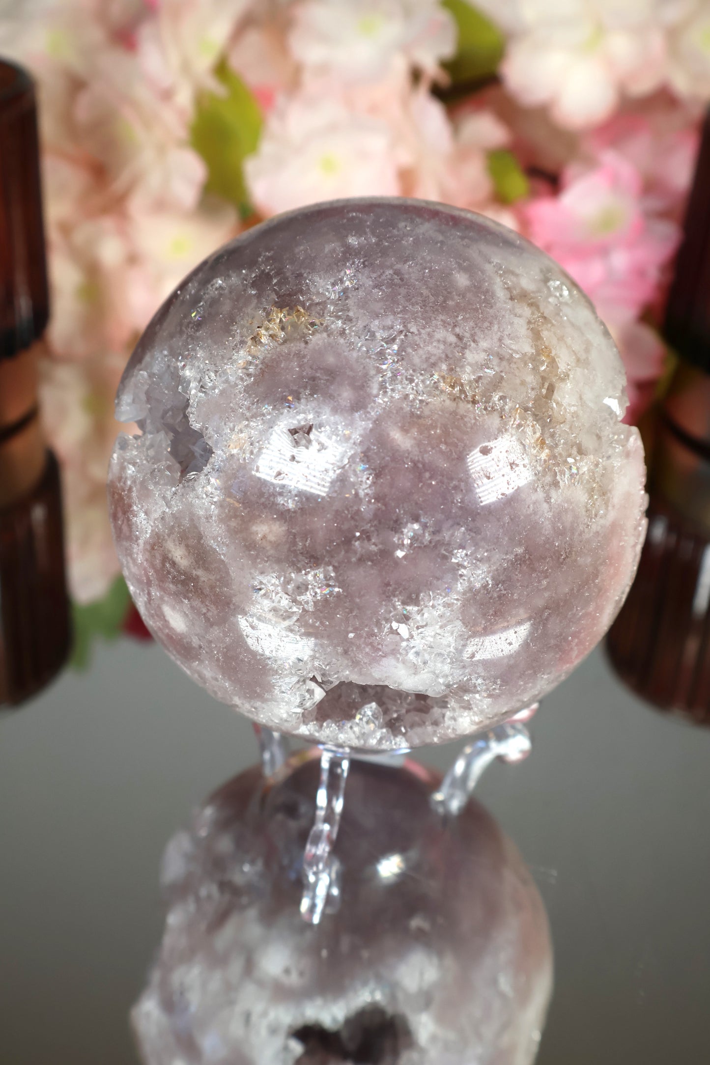 Pink Amethyst Kugel druzy | PAK14