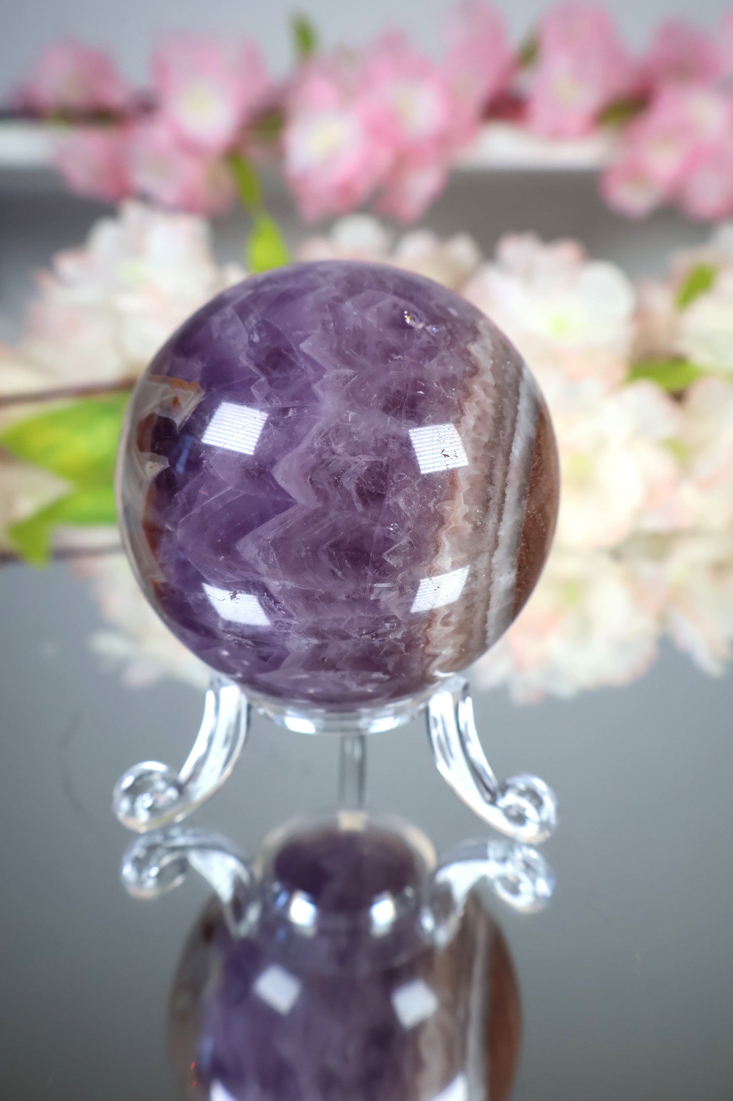 Amethyst Lace Achat Kugel | AK15