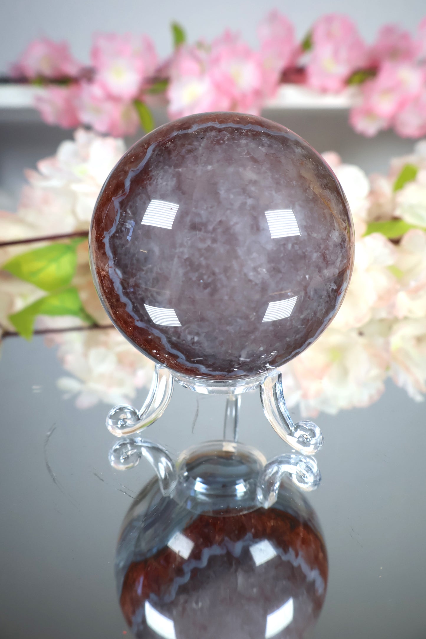 Amethyst Lace Achat Kugel | AK16