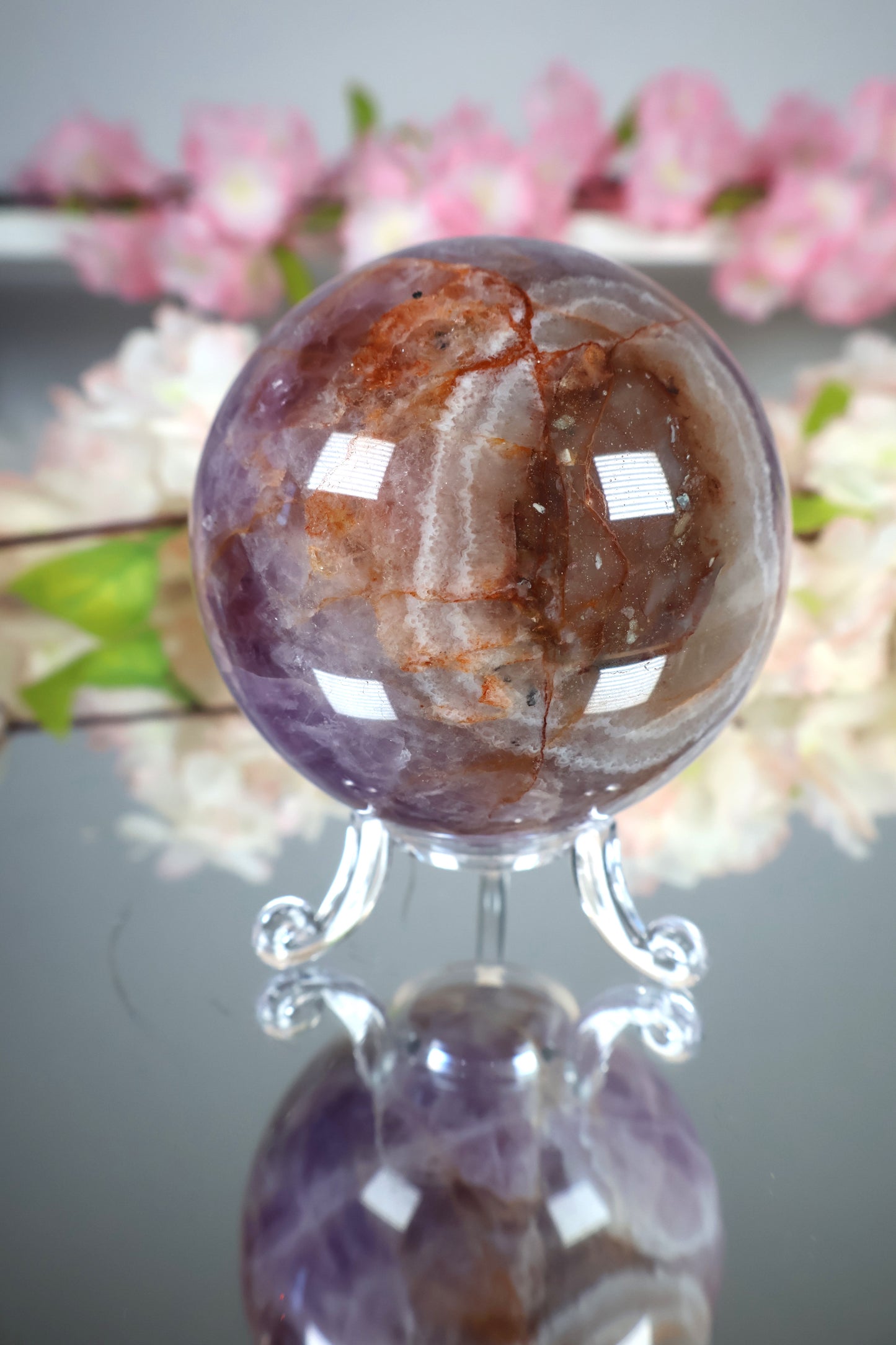 Amethyst Lace Achat Kugel | AK17