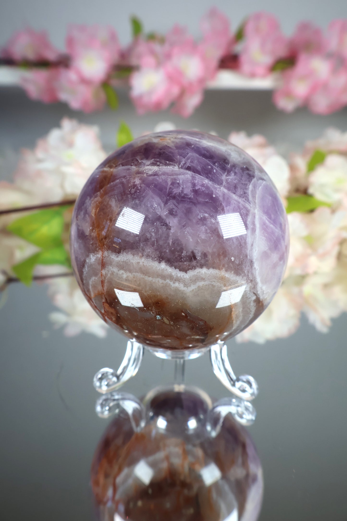 Amethyst Lace Achat Kugel | AK17