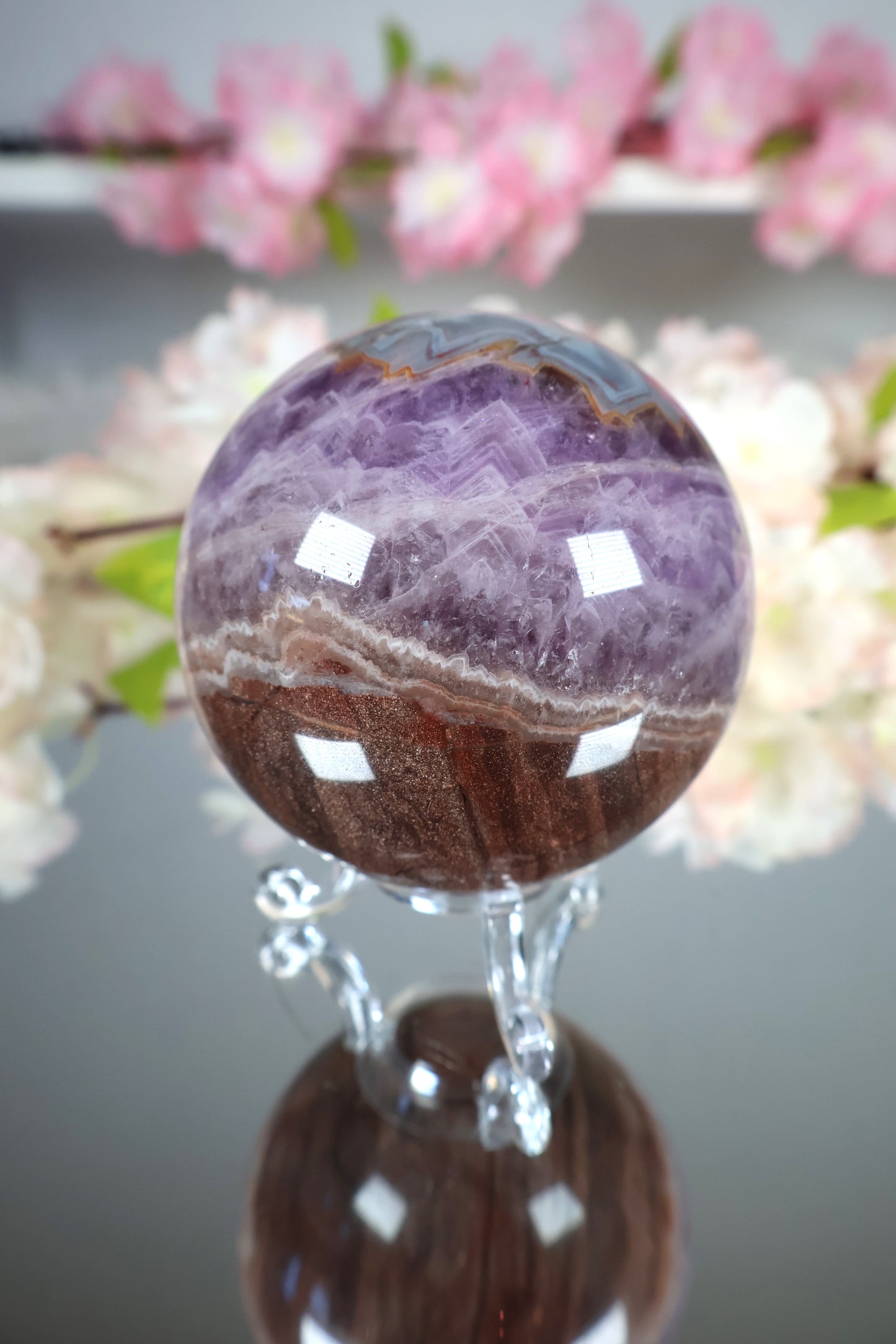 Amethyst Lace Achat Kugel | AK18
