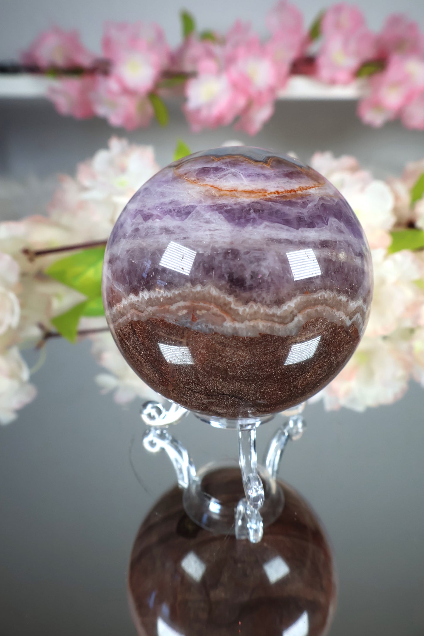 Amethyst Lace Achat Kugel | AK18