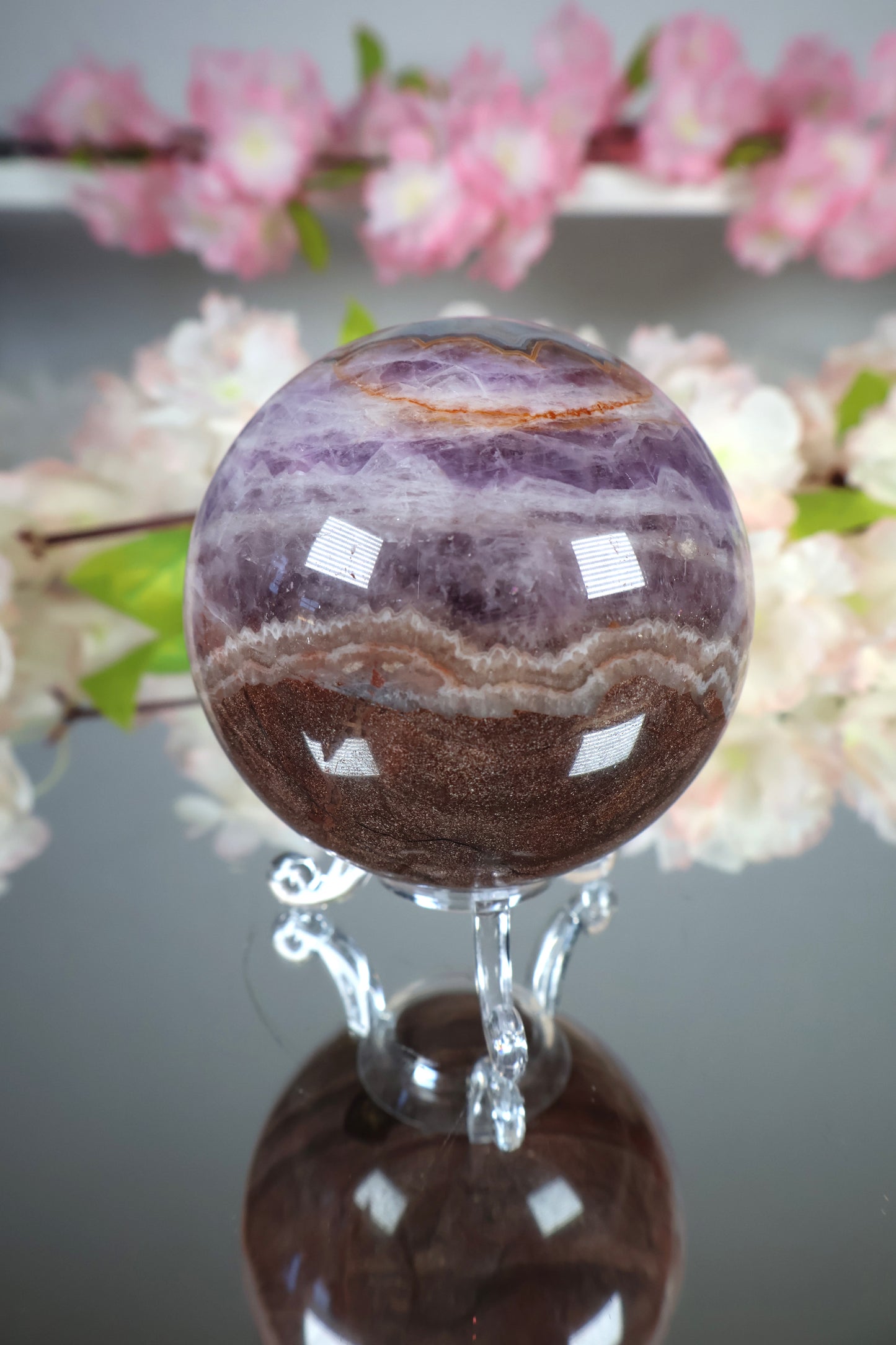 Amethyst Lace Achat Kugel | AK18