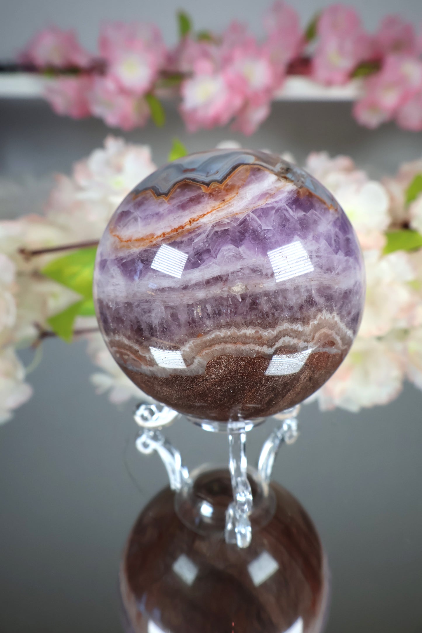 Amethyst Lace Achat Kugel | AK18