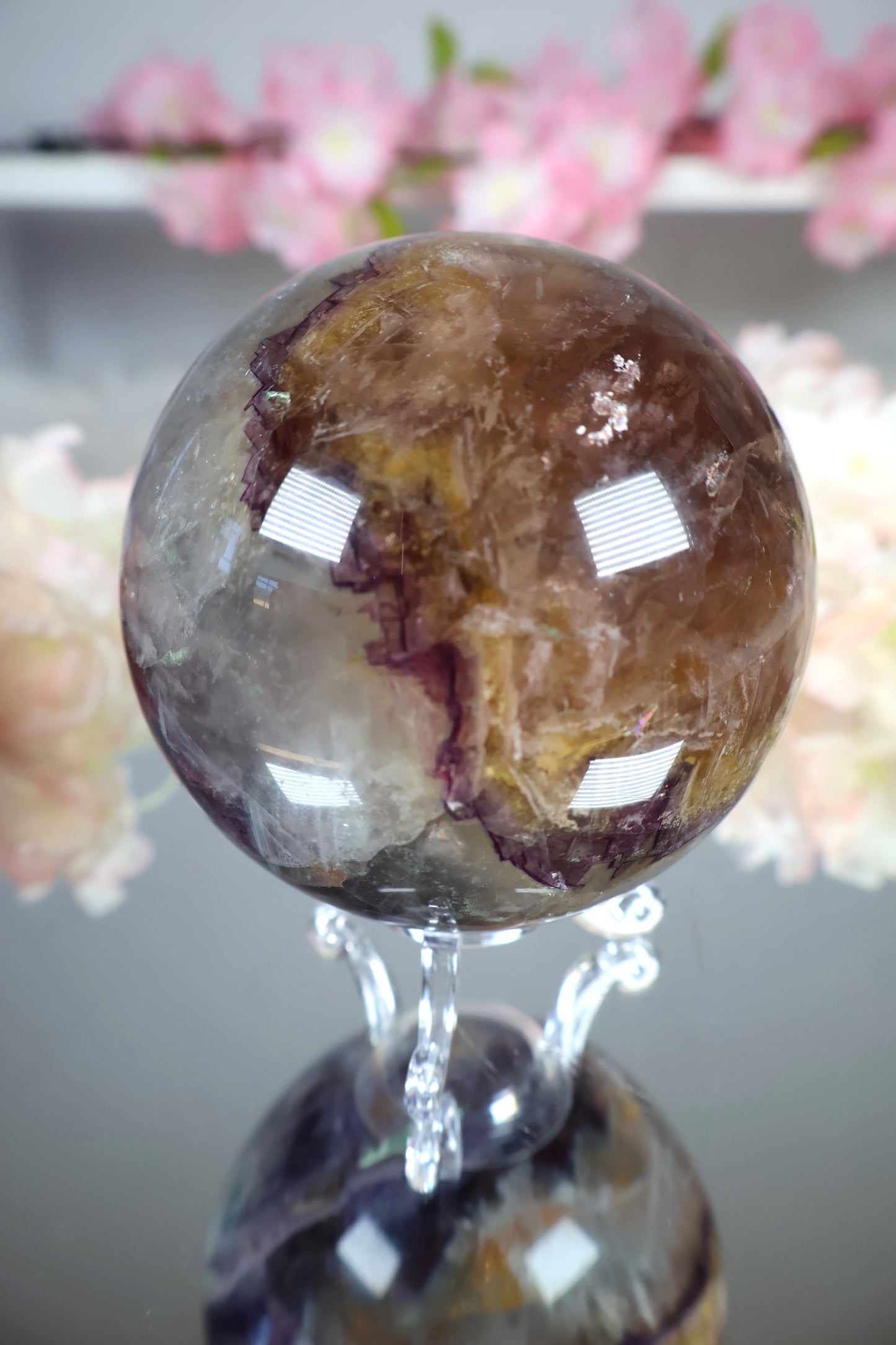 Regenbogen Fluorit Kugel mit Mica | FK3