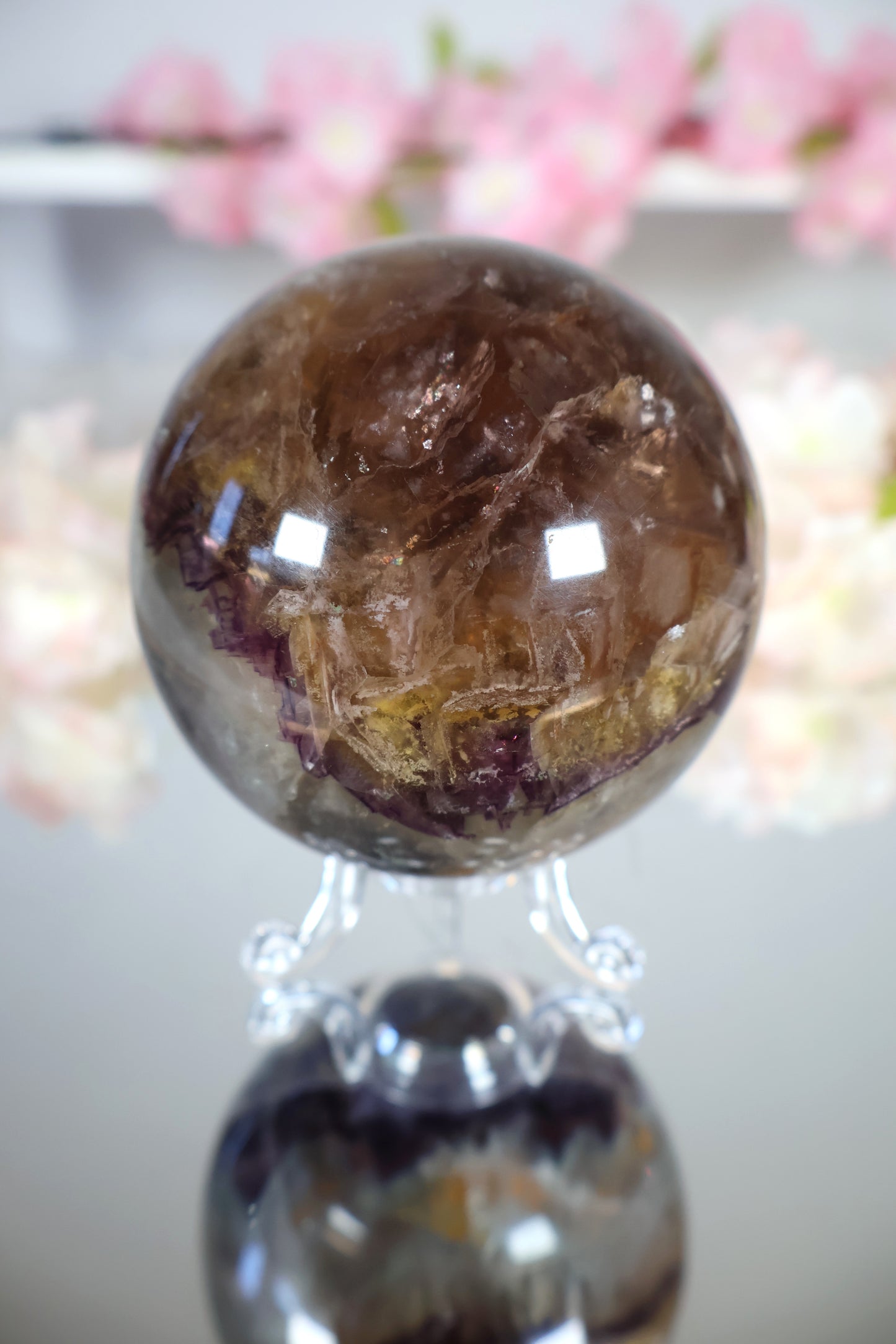 Regenbogen Fluorit Kugel mit Mica | FK3