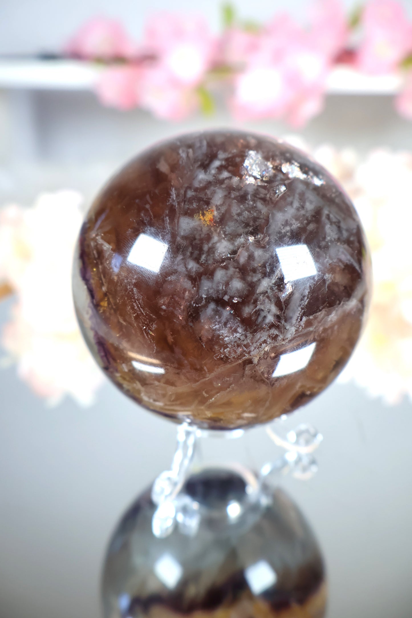 Regenbogen Fluorit Kugel mit Mica | FK1