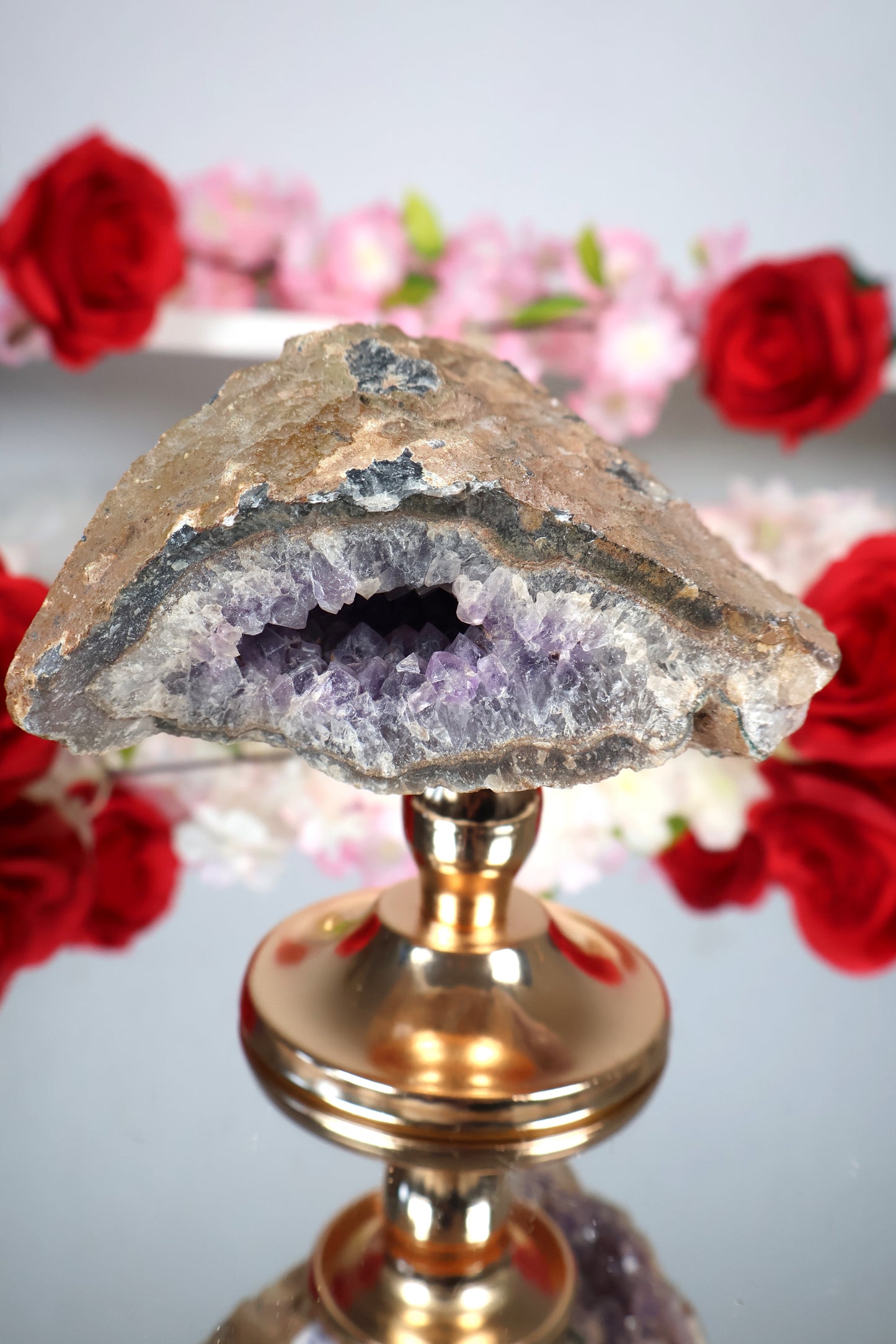 Amethyst Geoden Höhle mit Achat | AGH9