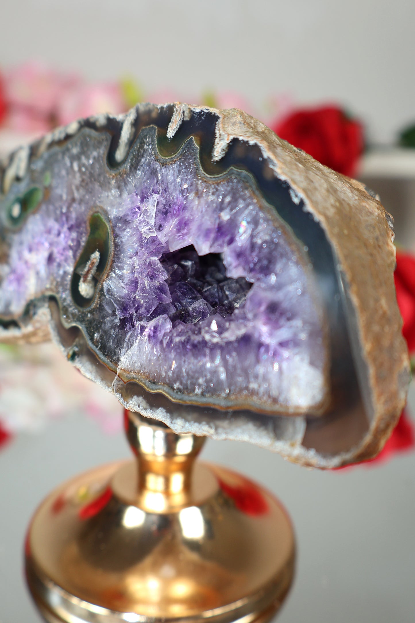 Amethyst Geoden Höhle mit Achat | AGH9