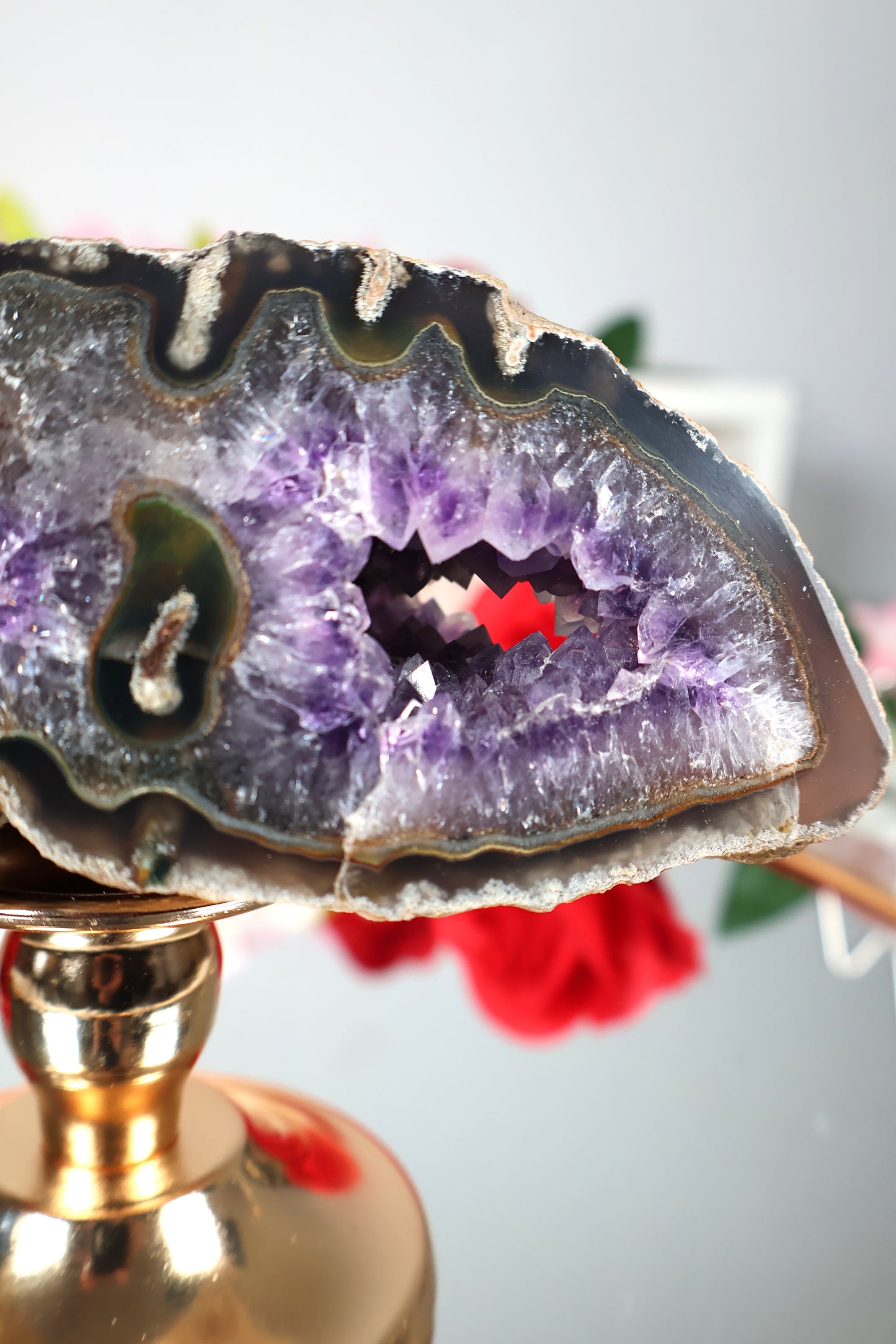 Amethyst Geoden Höhle mit Achat | AGH9