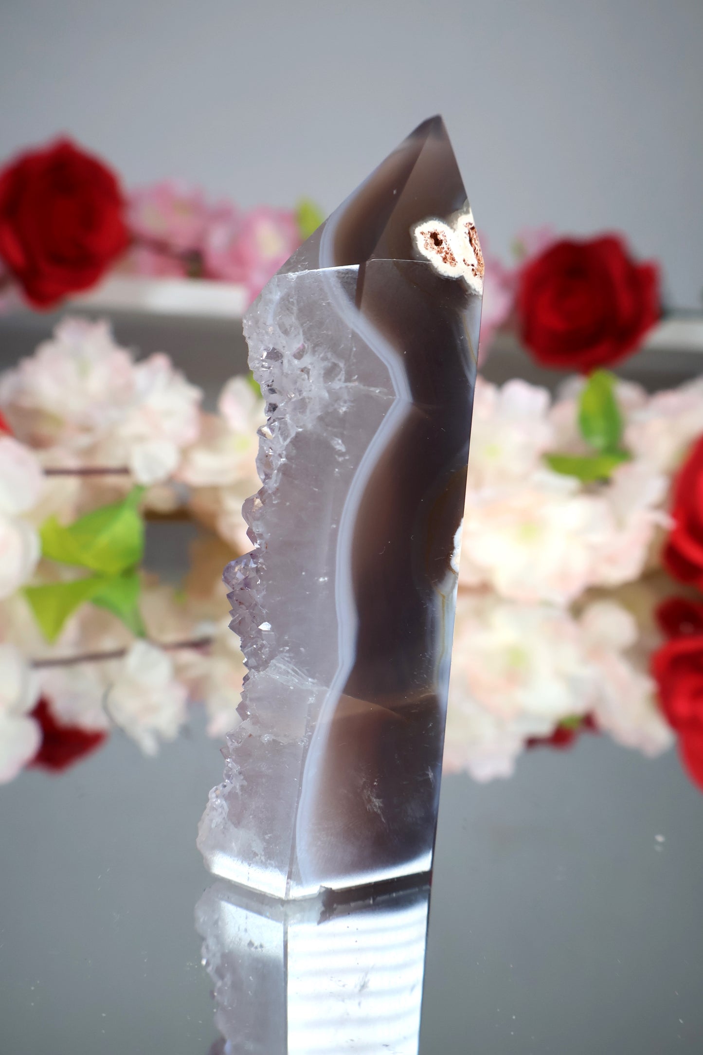 Achat Turm mit druzy | ACT2