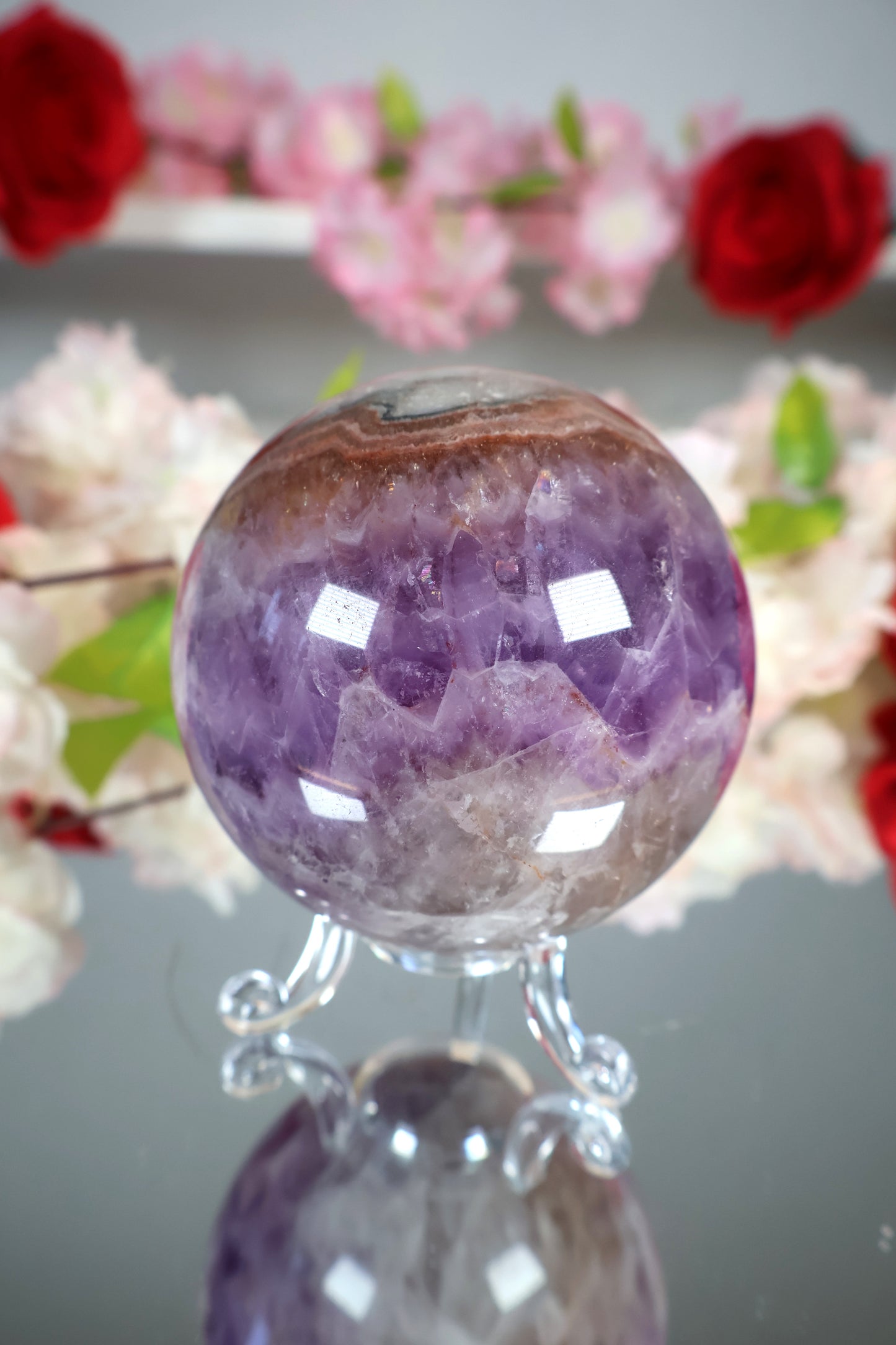 Amethyst Lace Achat Kugel | AK19