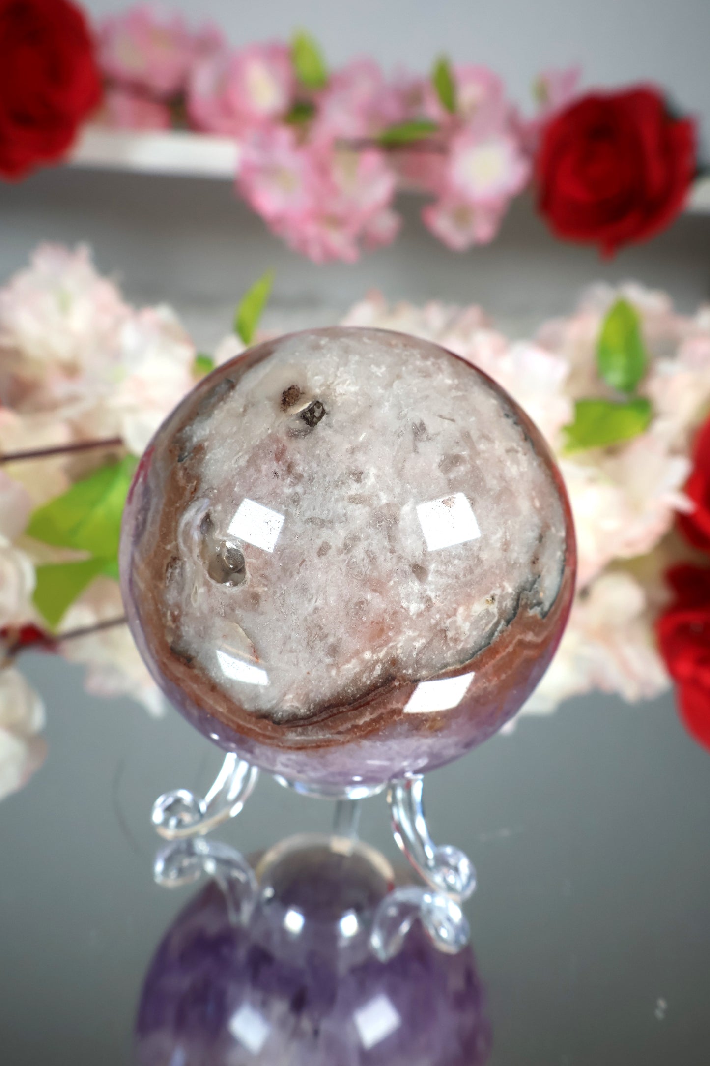 Amethyst Lace Achat Kugel | AK19
