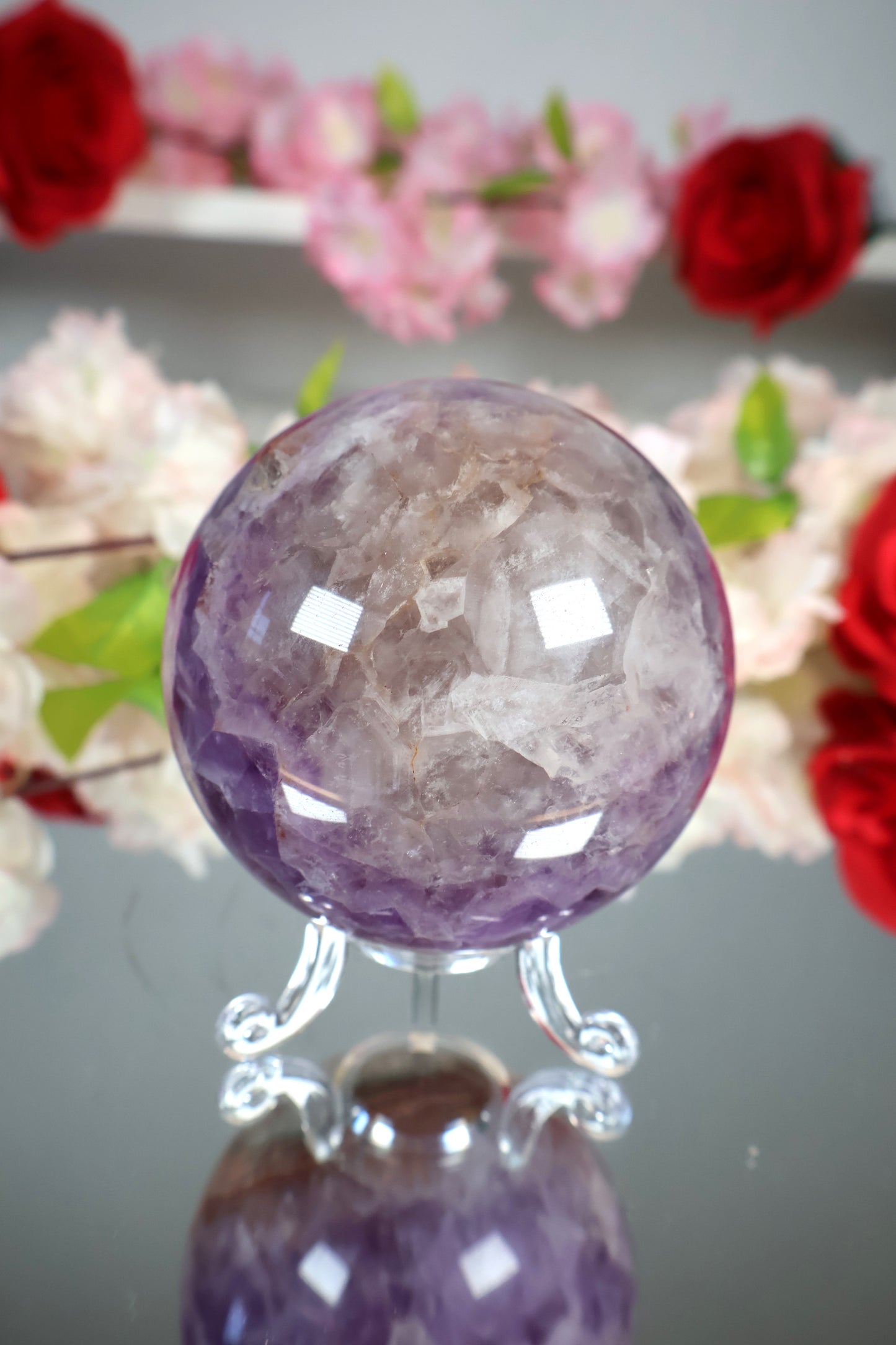 Amethyst Lace Achat Kugel | AK19