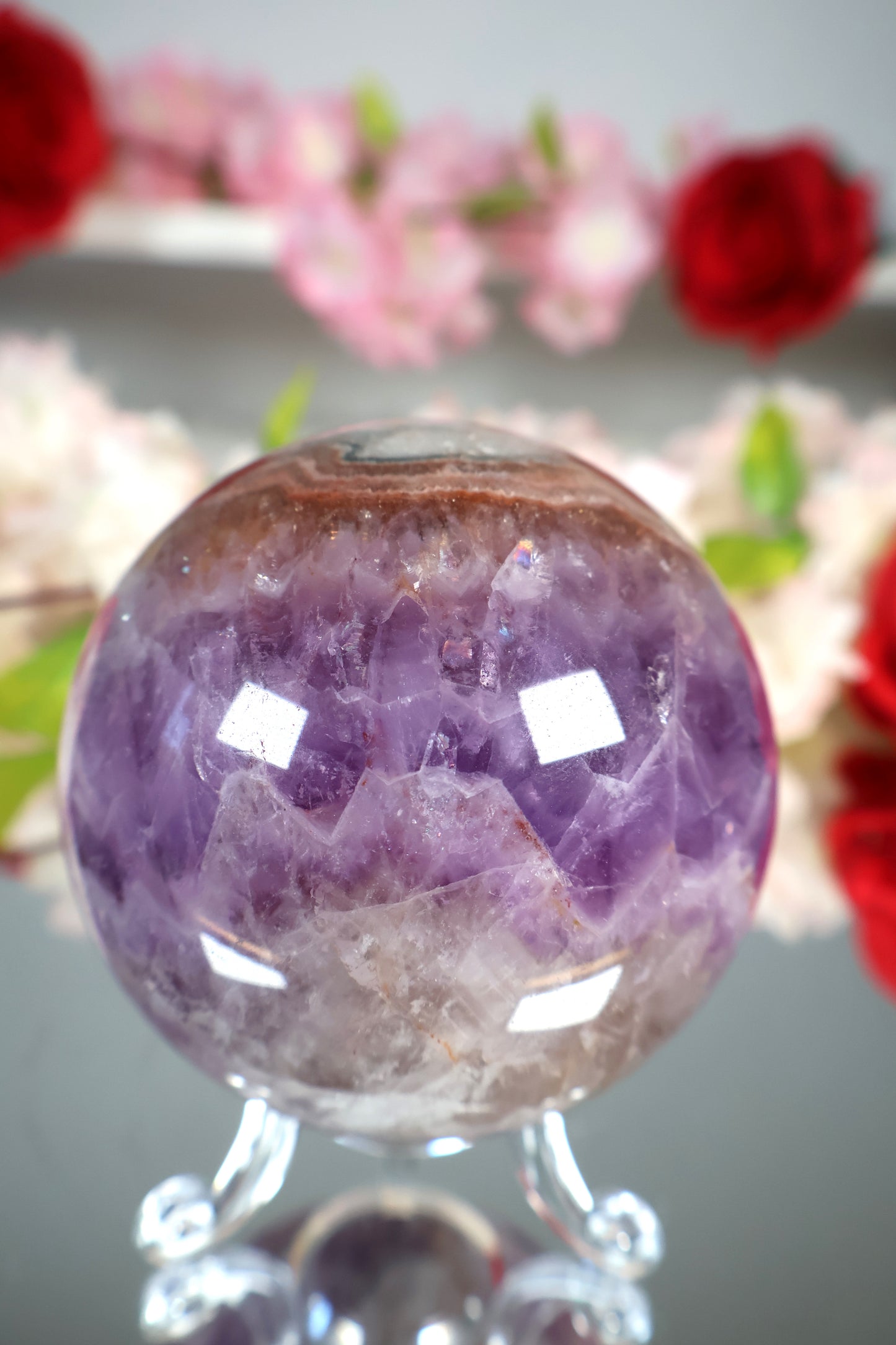Amethyst Lace Achat Kugel | AK19