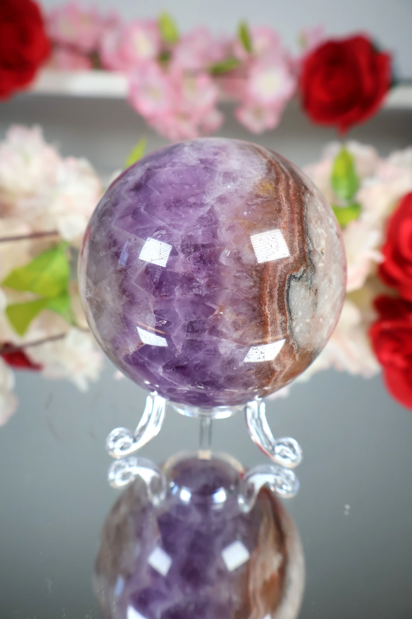 Amethyst Lace Achat Kugel | AK19