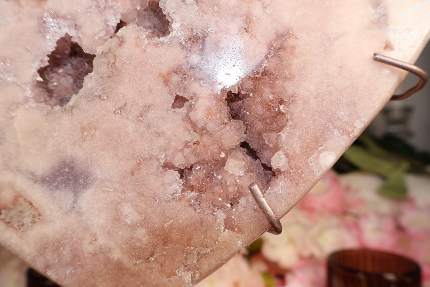 XXL Pink Amethyst Herz auf Ständer | PAH15