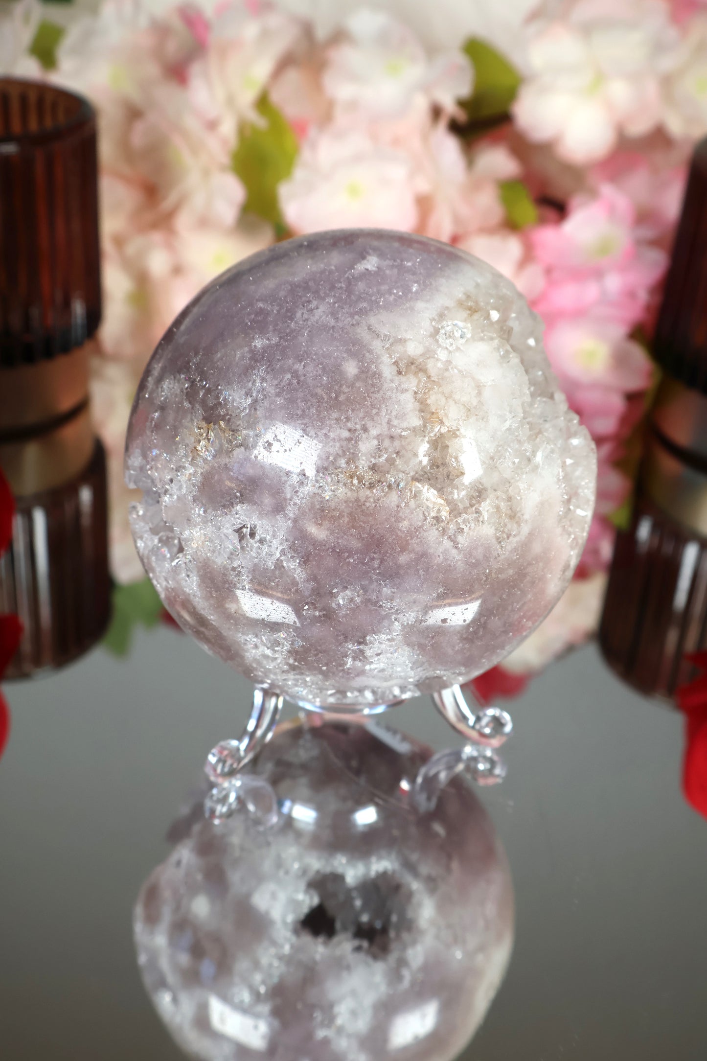 Pink Amethyst Kugel druzy | PAK14