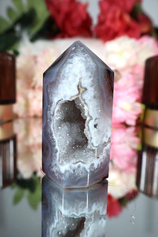 Achat Turm mit druzy | ACT1