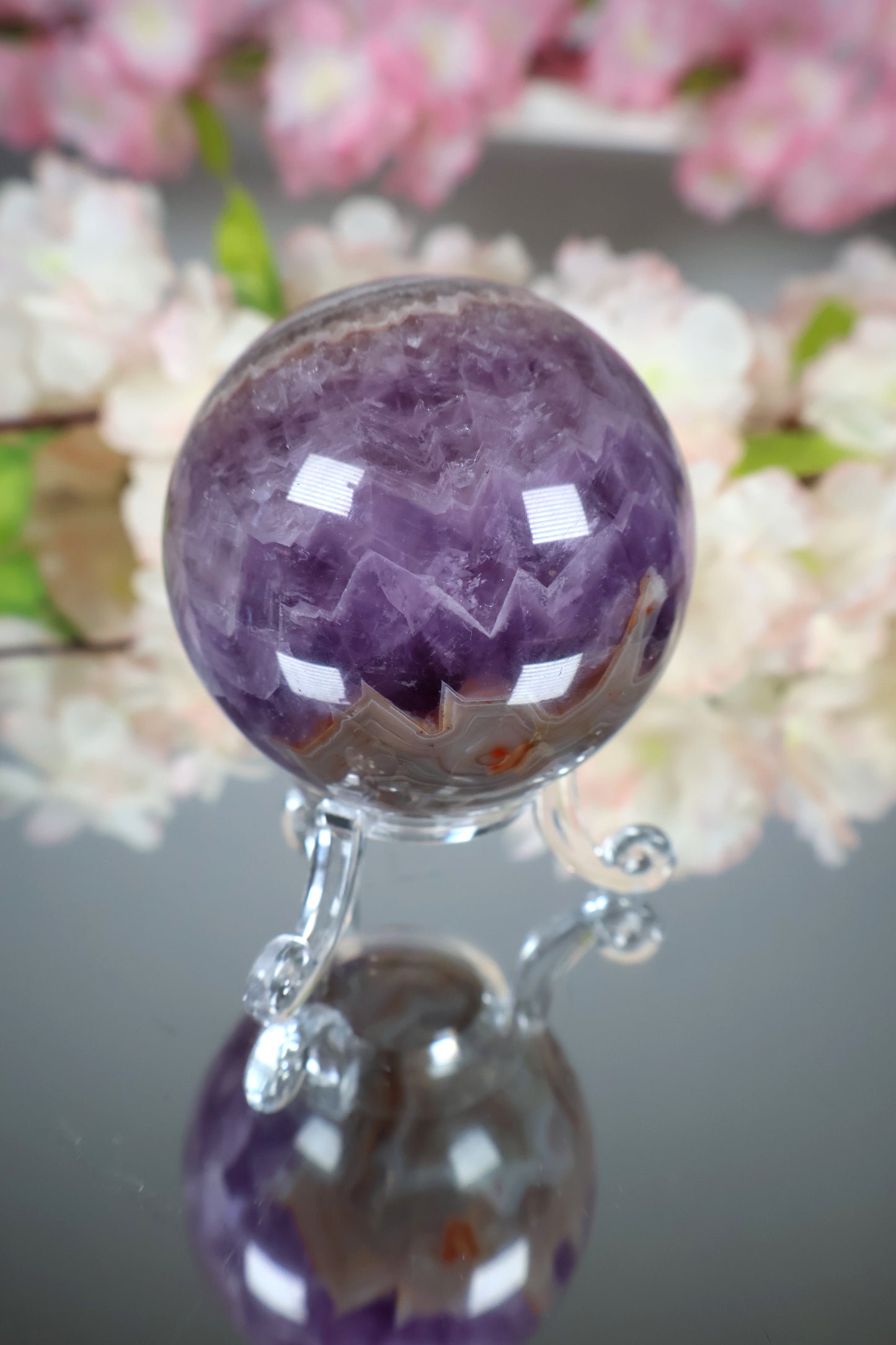 Amethyst Lace Achat Kugel | AK15