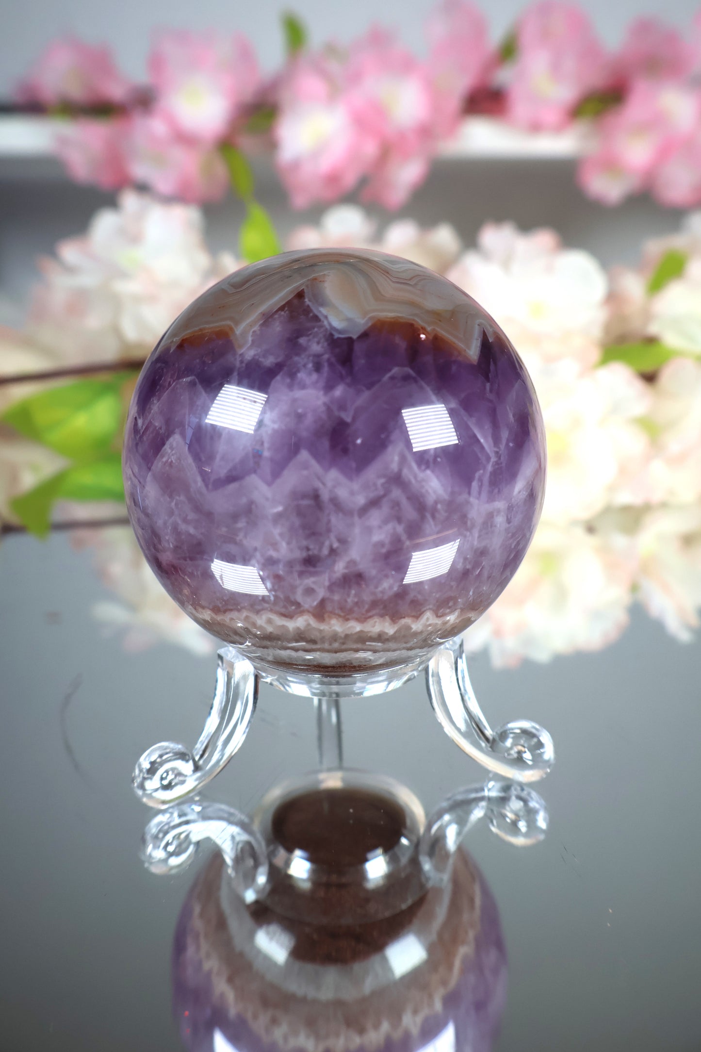 Amethyst Lace Achat Kugel | AK15