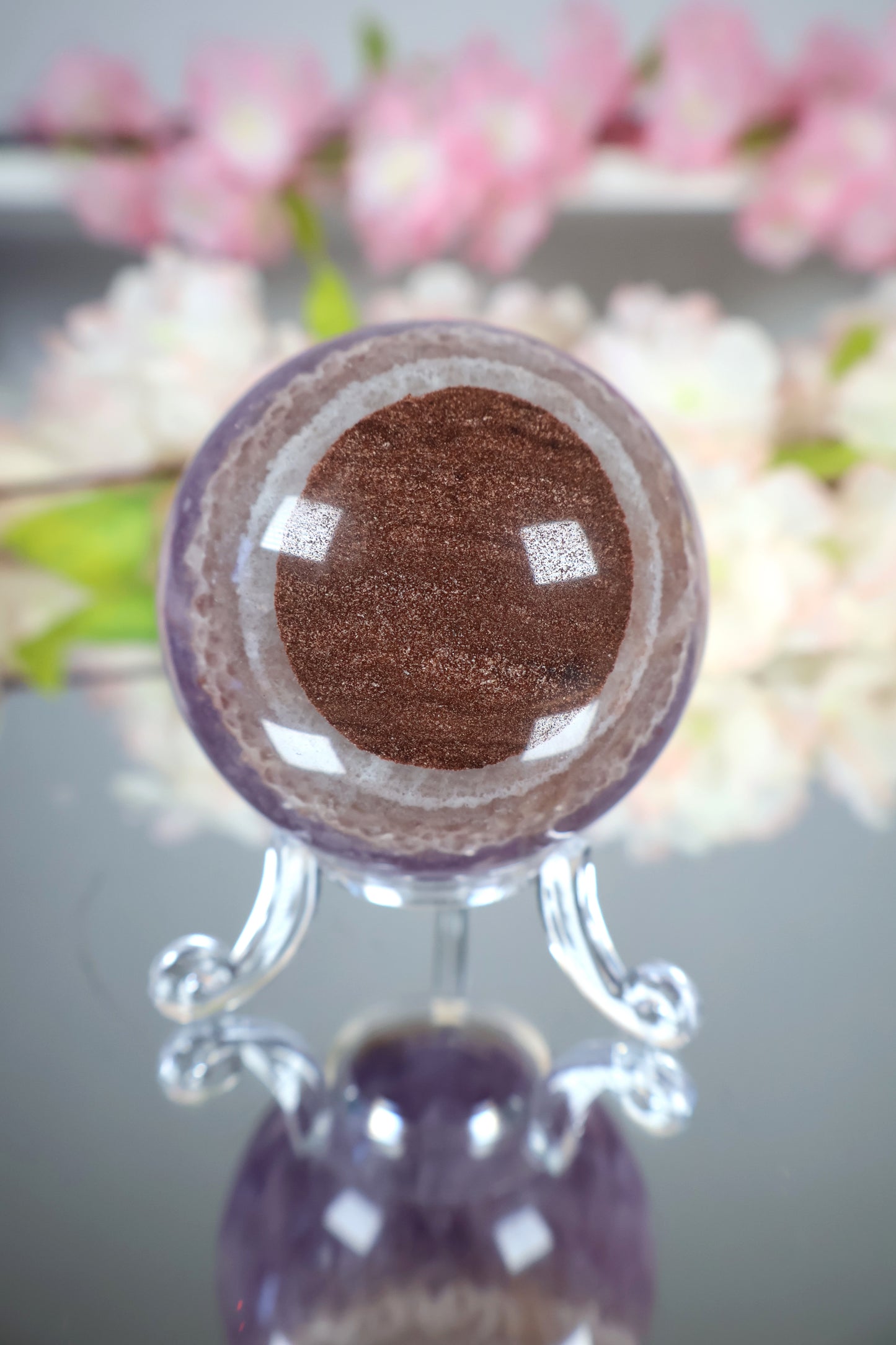 Amethyst Lace Achat Kugel | AK15