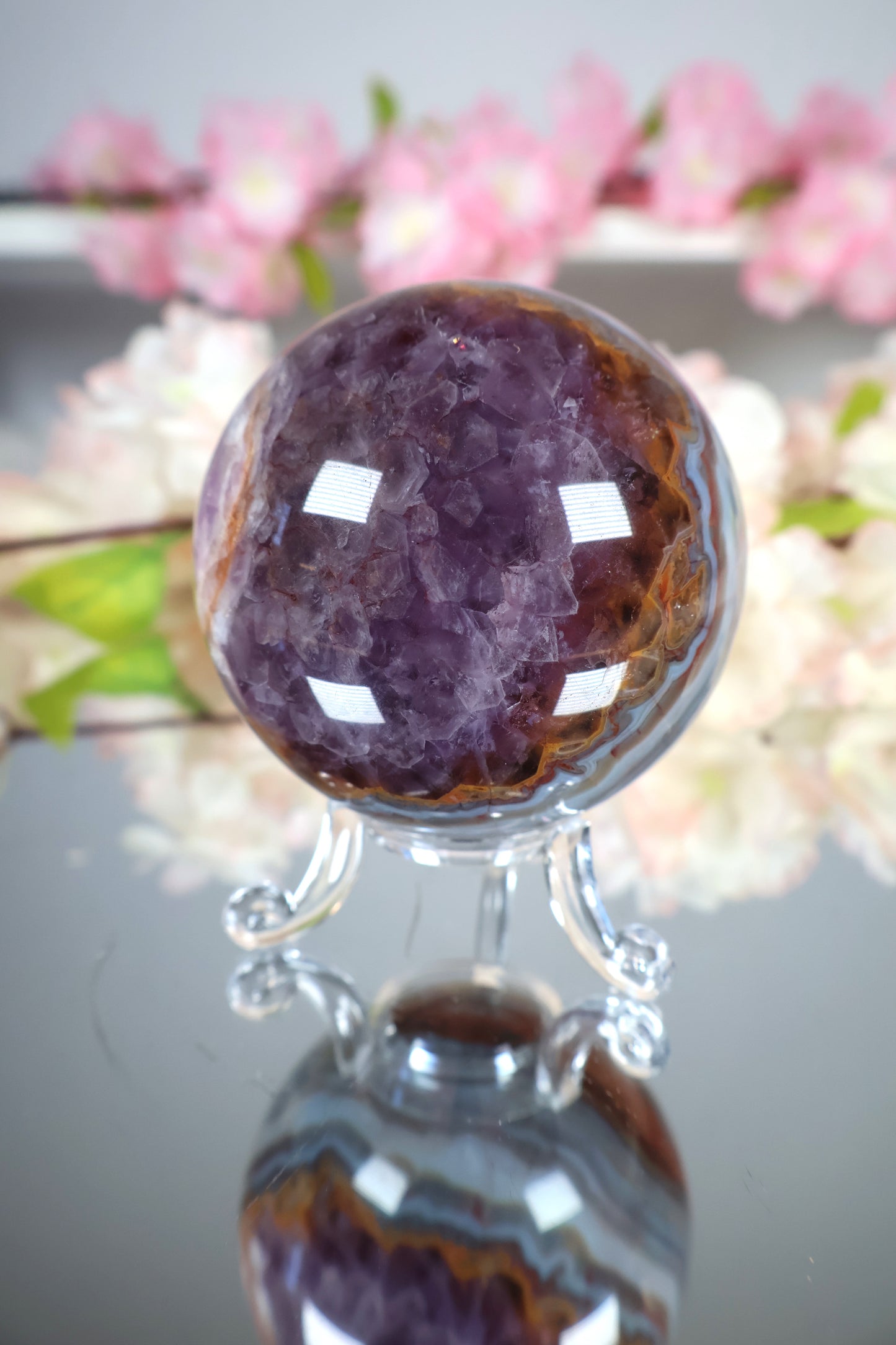 Amethyst Lace Achat Kugel | AK16