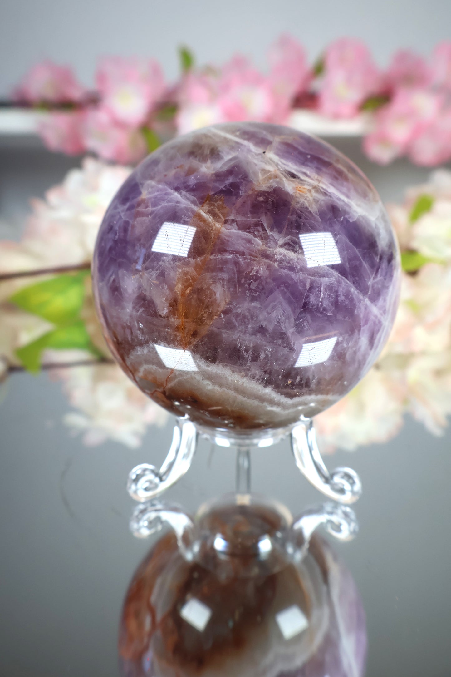 Amethyst Lace Achat Kugel | AK17