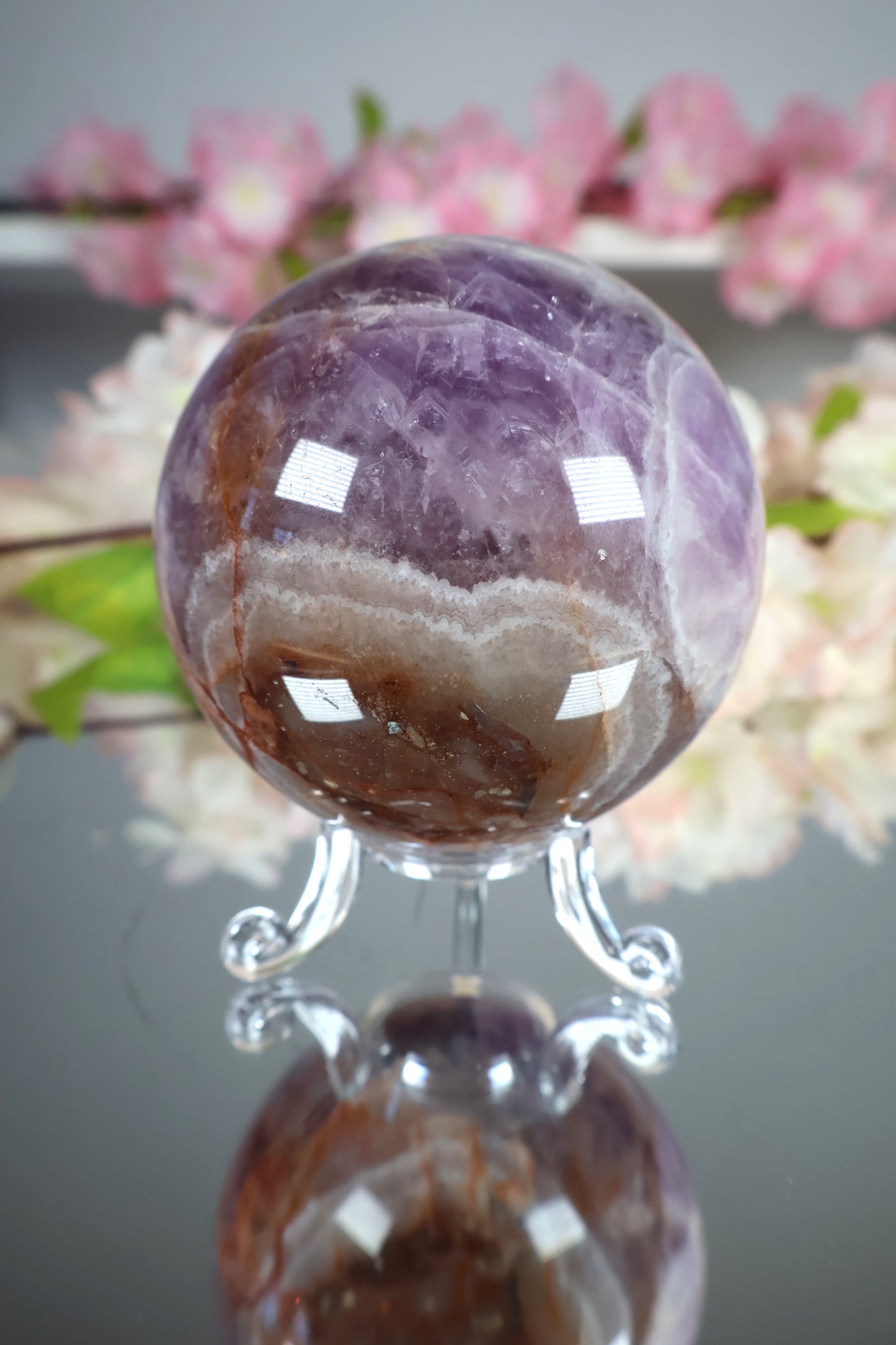 Amethyst Lace Achat Kugel | AK17