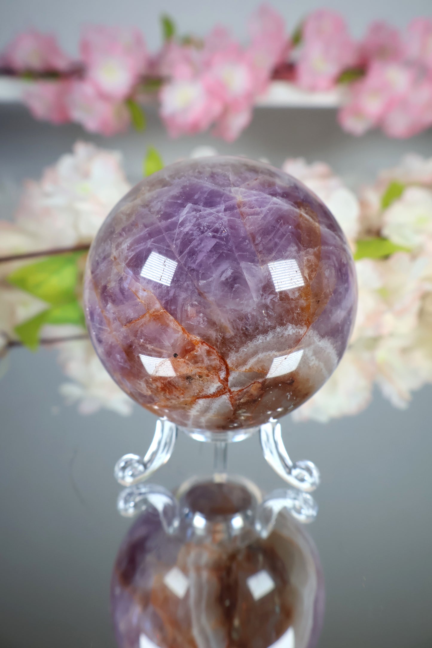 Amethyst Lace Achat Kugel | AK17