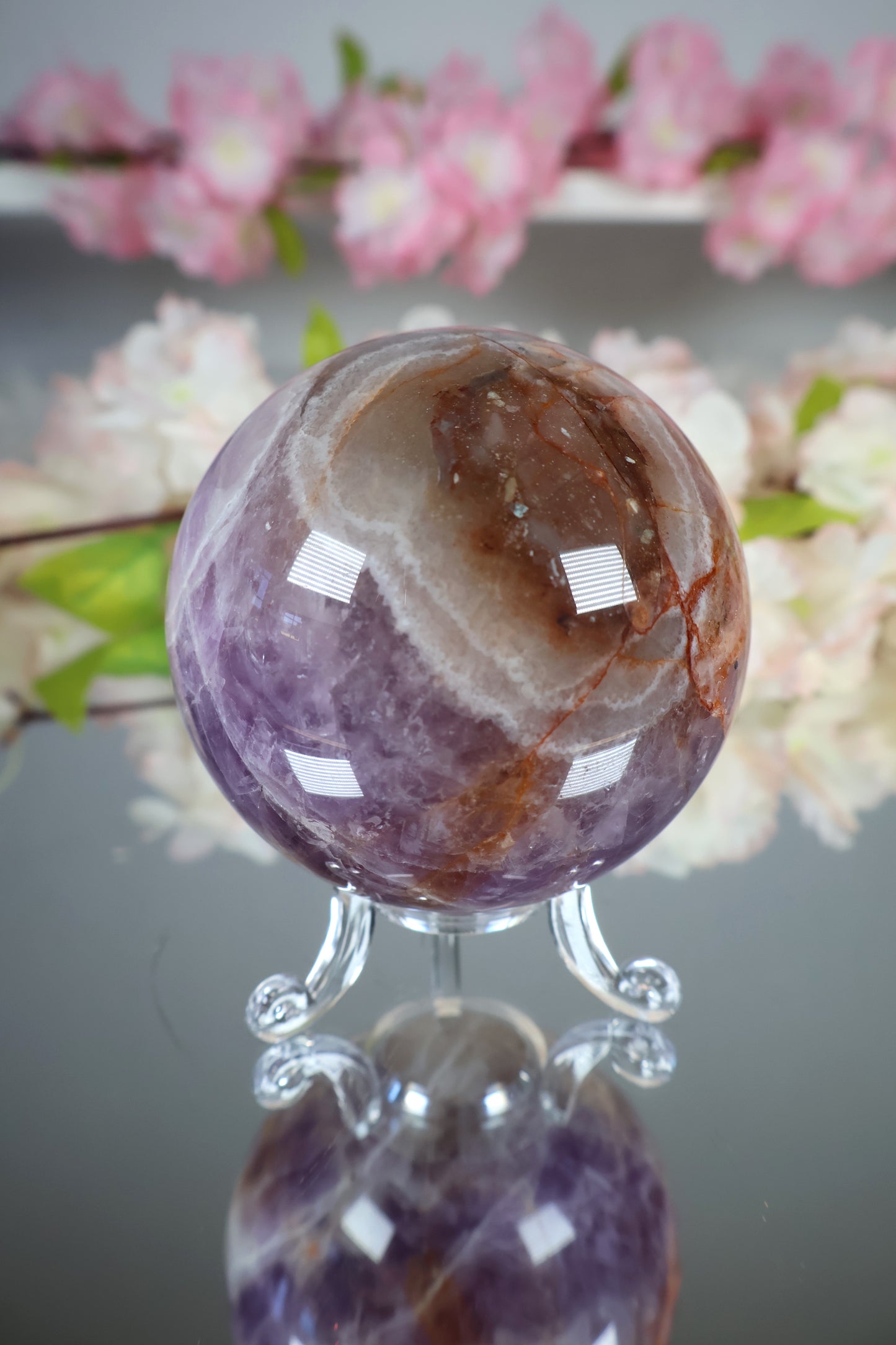 Amethyst Lace Achat Kugel | AK17