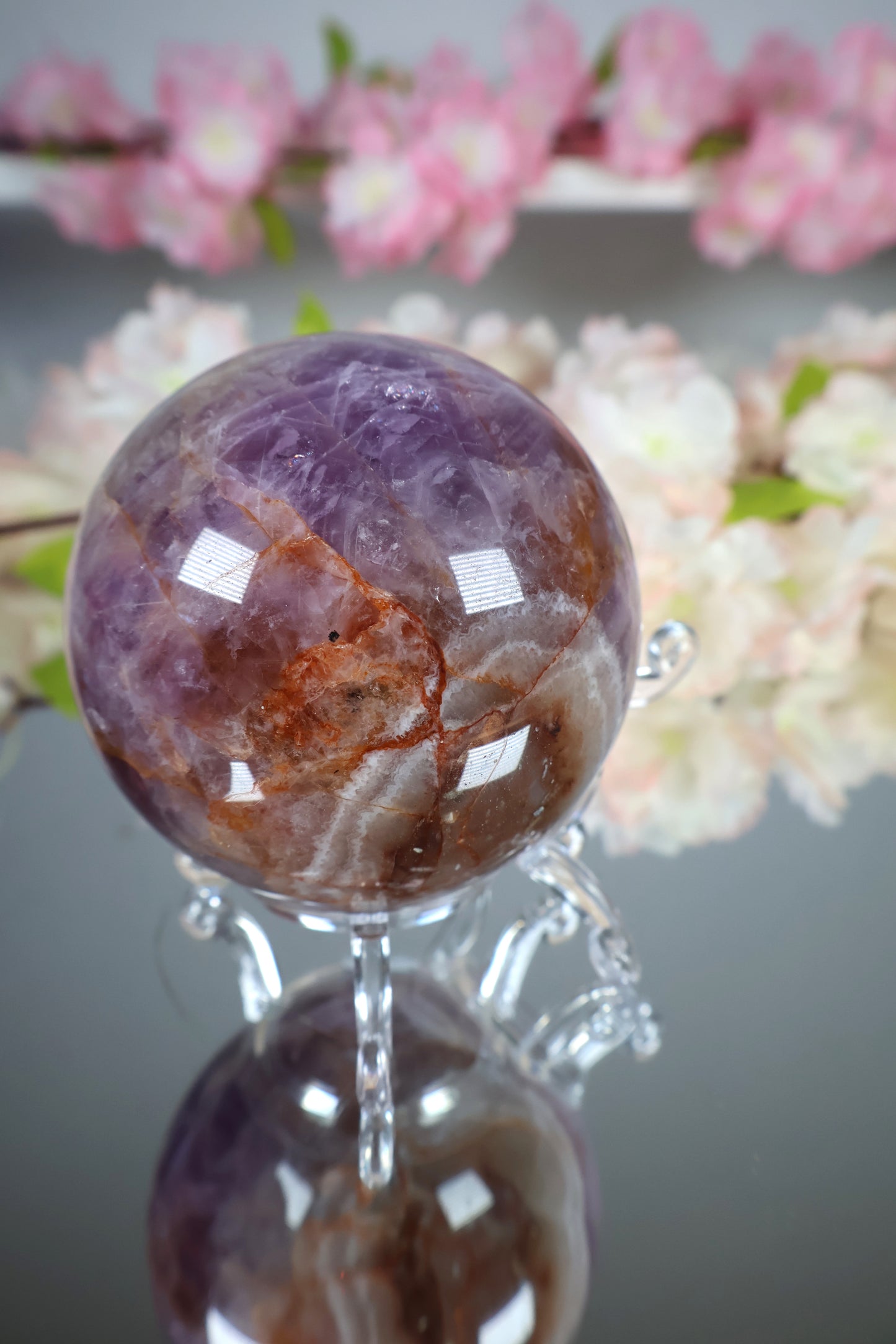 Amethyst Lace Achat Kugel | AK17