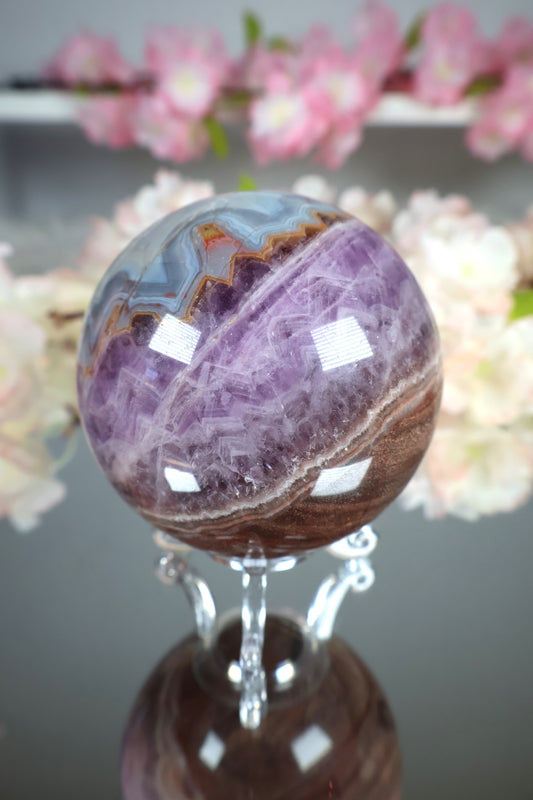 Amethyst Lace Achat Kugel | AK18