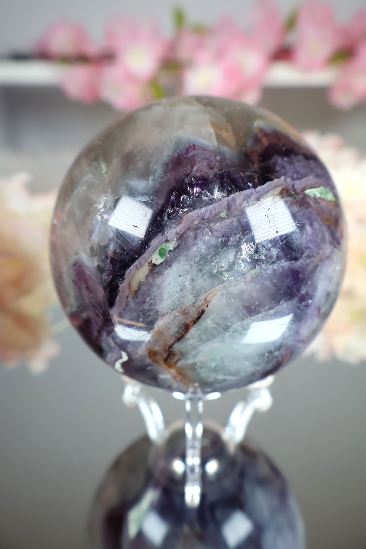 Regenbogen Fluorit Kugel mit Mica | FK3