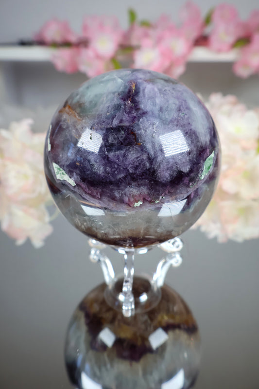 Regenbogen Fluorit Kugel mit Mica | FK3