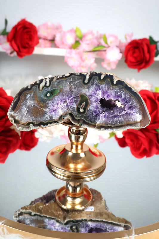 Amethyst Geoden Höhle mit Achat | AGH9