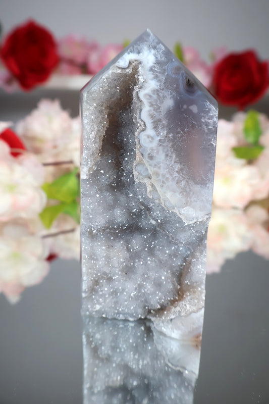 Achat Turm mit druzy | ACT3