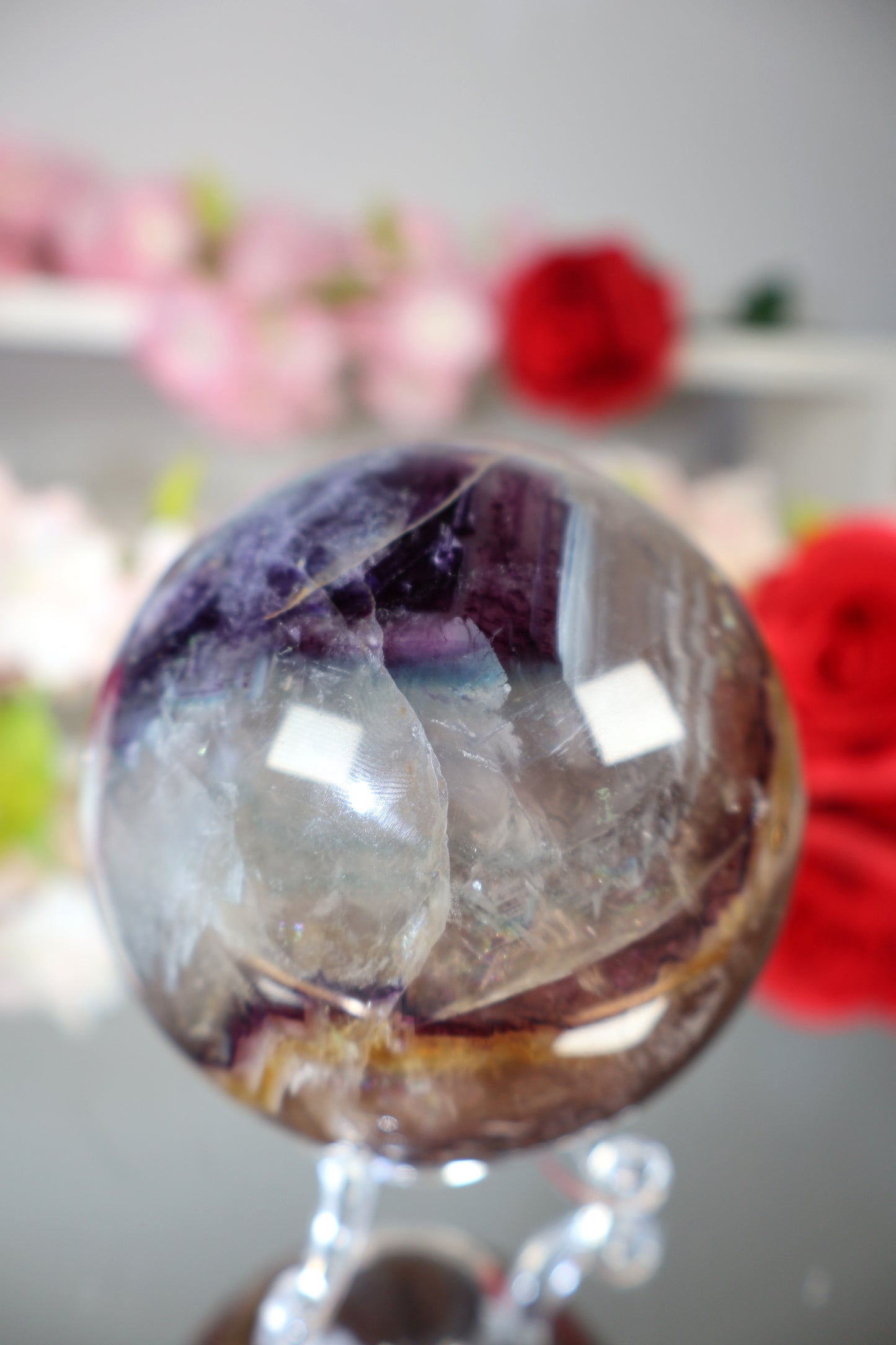 Regenbogen Fluorit Kugel mit Mica | FK1