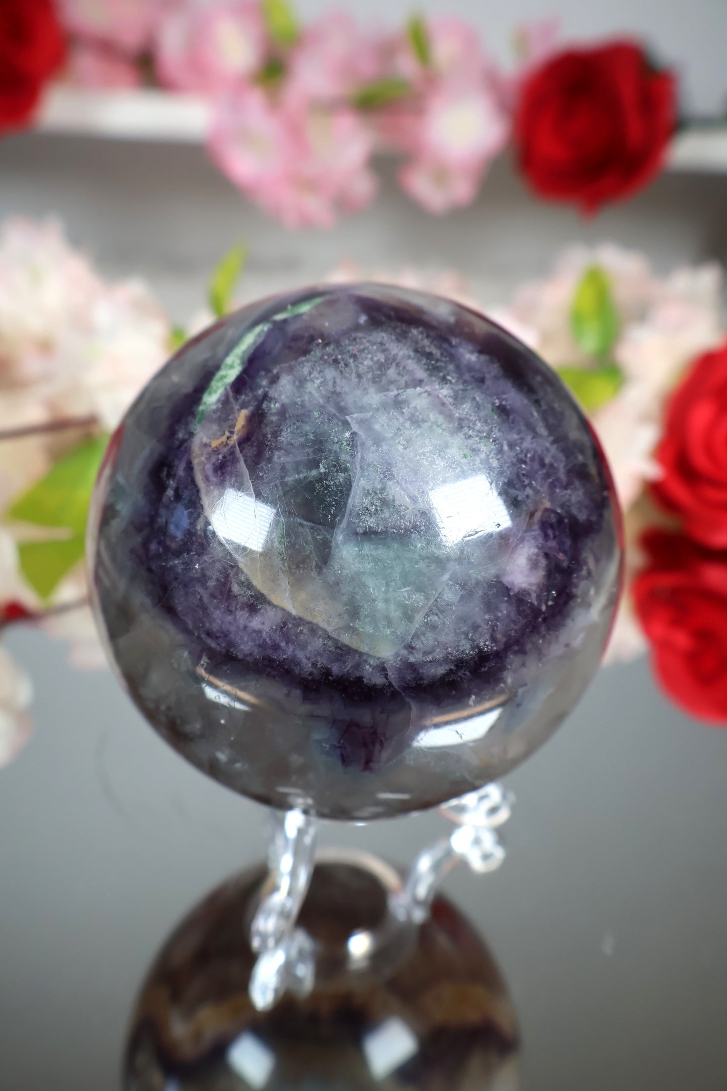 Regenbogen Fluorit Kugel mit Mica | FK1