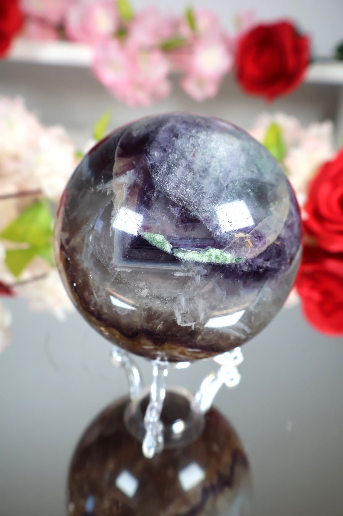 Regenbogen Fluorit Kugel mit Mica | FK1